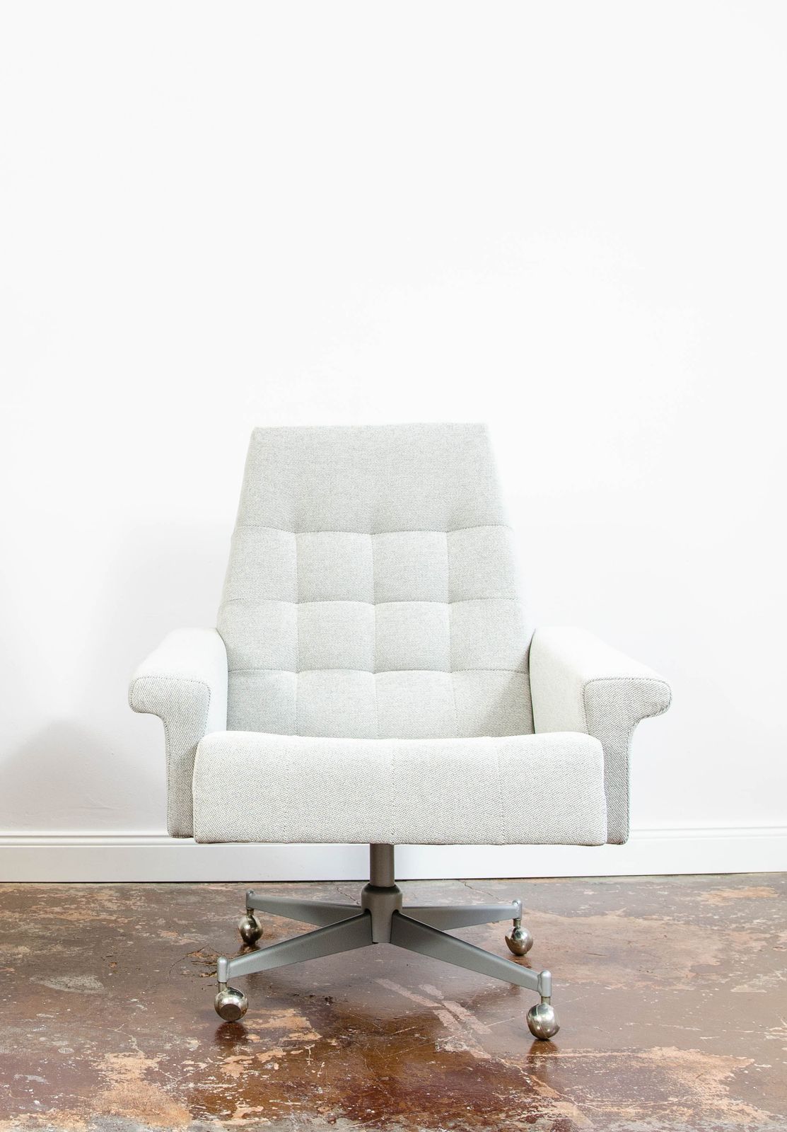 Office Chair From Up Závody On Metal Wheels, Czechoslovakia, 1970 photo for sale