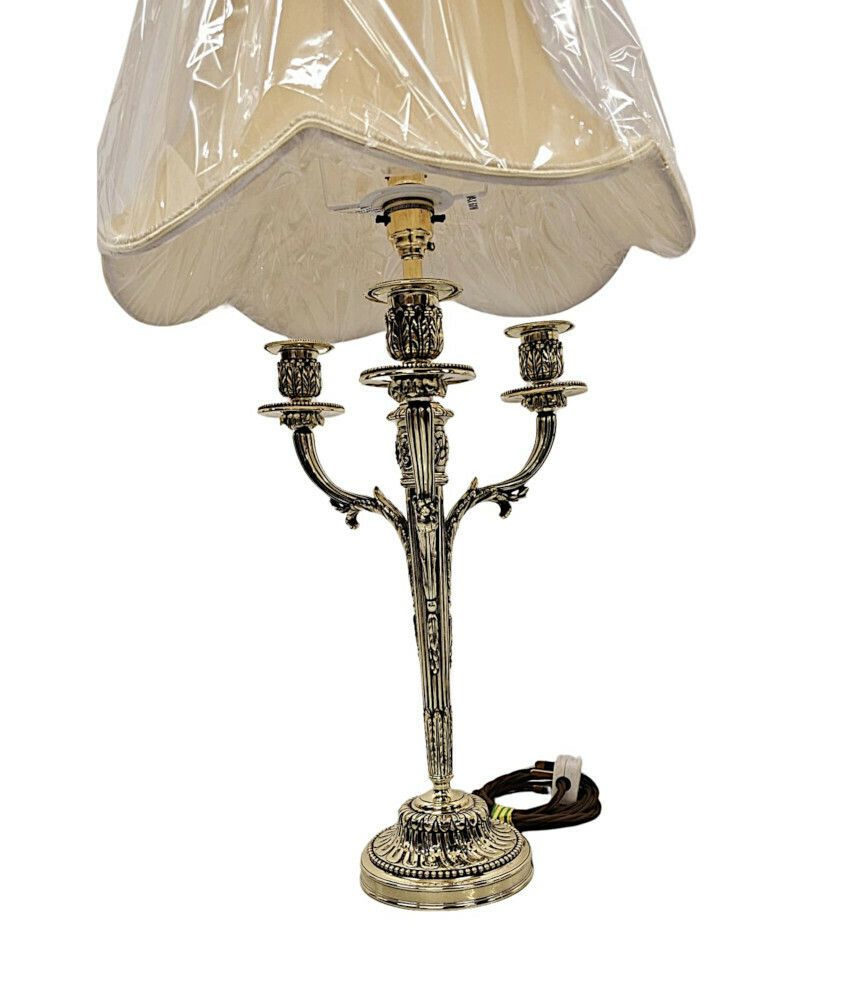 A Very Fine Pair Of 19th Century Candelabra Converted To Table Lamps photo vinterior