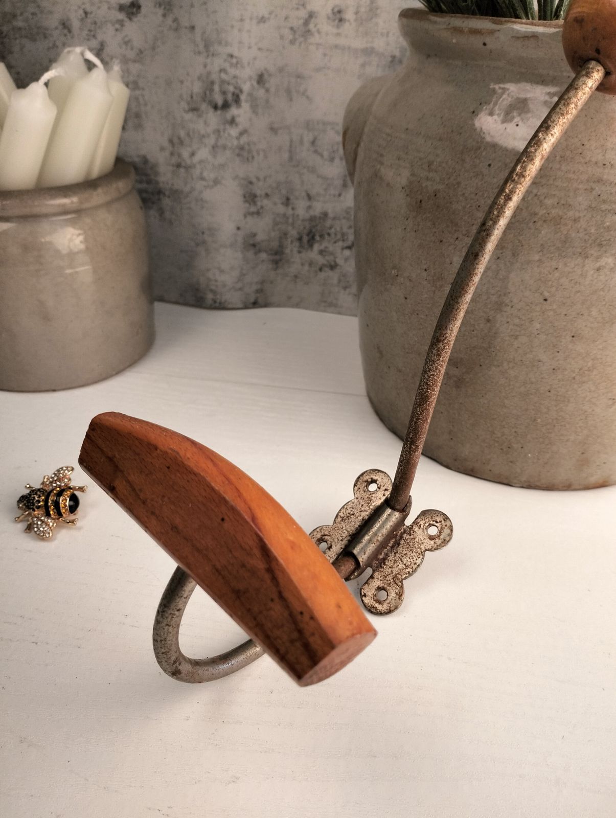 French Coat Hook, Vintage Hat Hook, Antique Coat And Hat Hook, Classic Turned Wood And Metal French Coat And Hat Hook, Vintage Coat Hook photo furniture