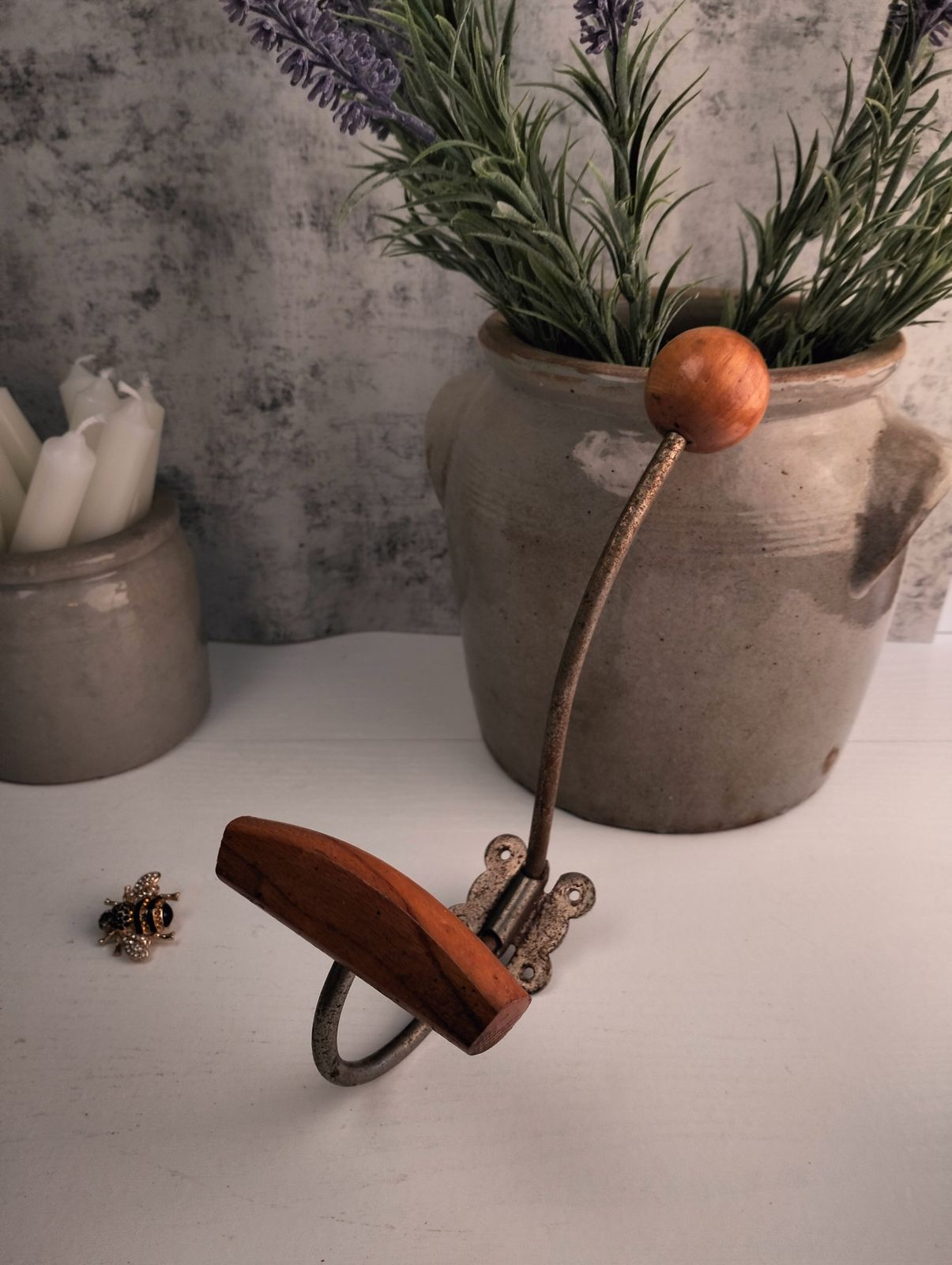 photo furniture French Coat Hook, Vintage Hat Hook, Antique Coat And Hat Hook, Classic Turned Wood And Metal French Coat And Hat Hook, Vintage Coat Hook
