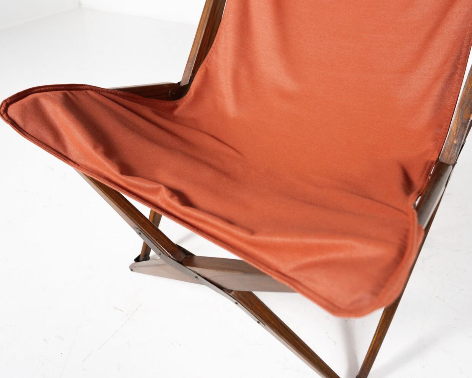 Pair Of Red Tripolina Folding Chairs By Joseph B. Fenby photo for sale