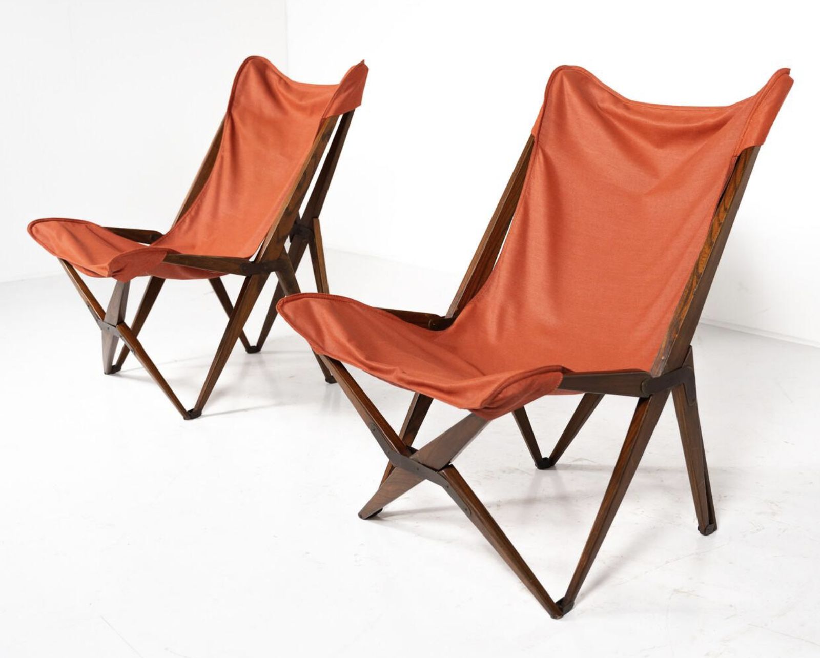 Pair Of Red Tripolina Folding Chairs By Joseph B. Fenby photo buy