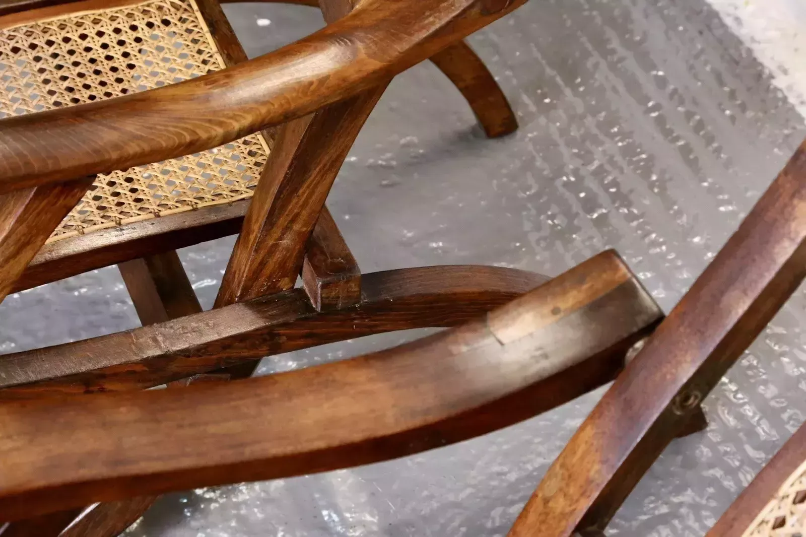 Pair Fine Early Victorian Walnut And Cane Folding Travel Steamer Chairs photo 2500.0