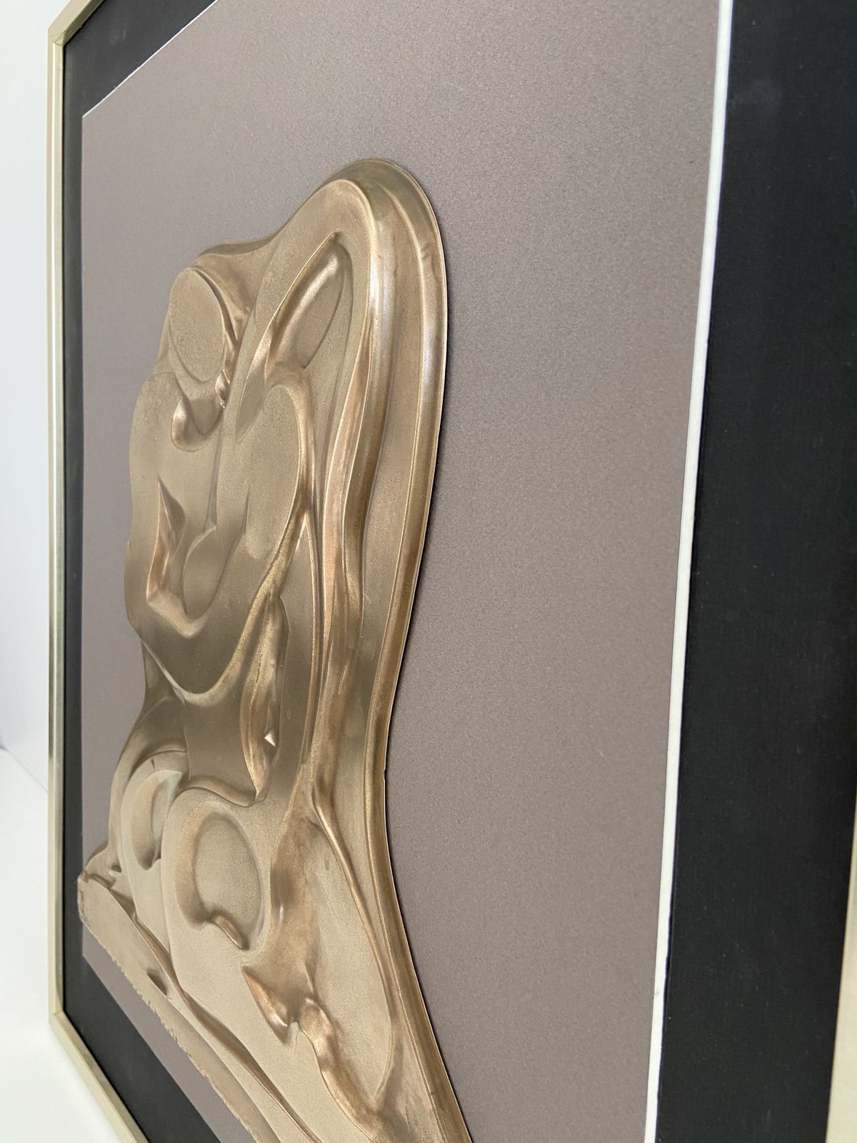 photo furniture Painting Representing A Brass Sculpture. Around 1970