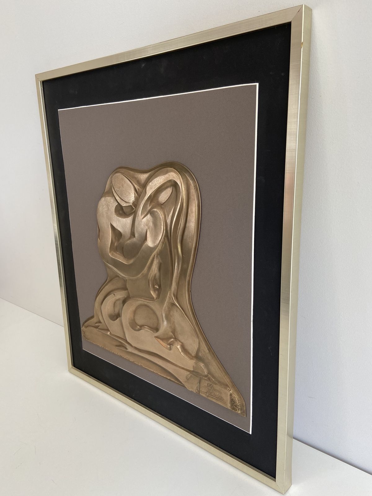 photo for sale Painting Representing A Brass Sculpture. Around 1970