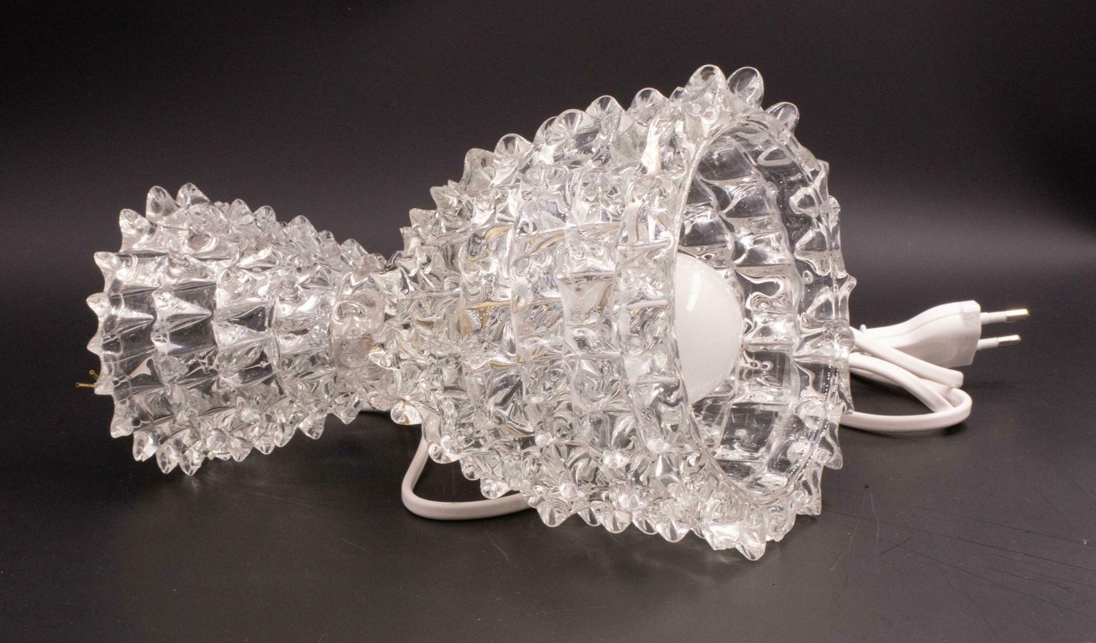 Elegant Table Lamp In Rostrato Murano Glass Vase For Barovier & Toso, 1940s photo buy