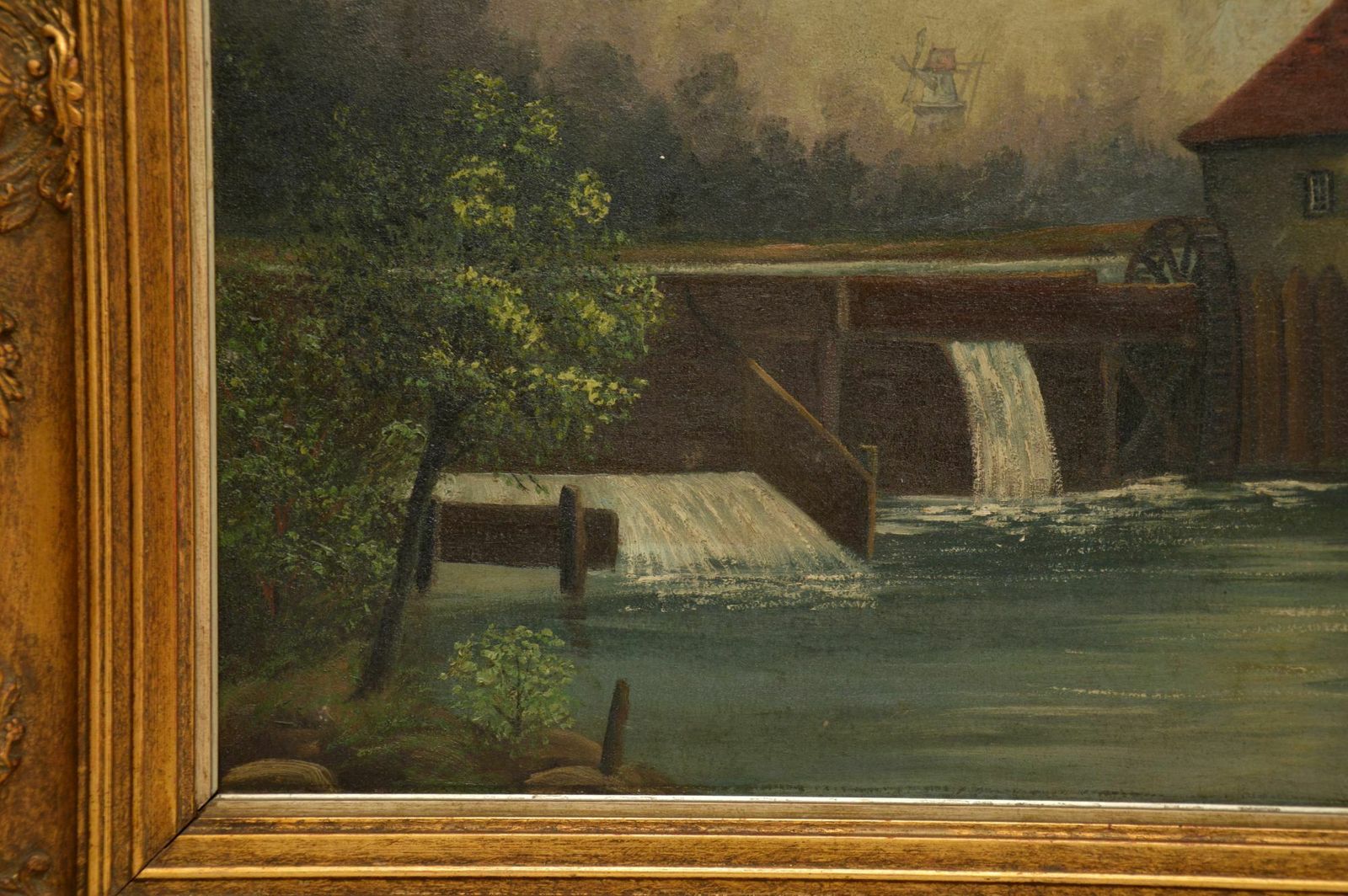 Antique Landscape Oil Painting photo Art