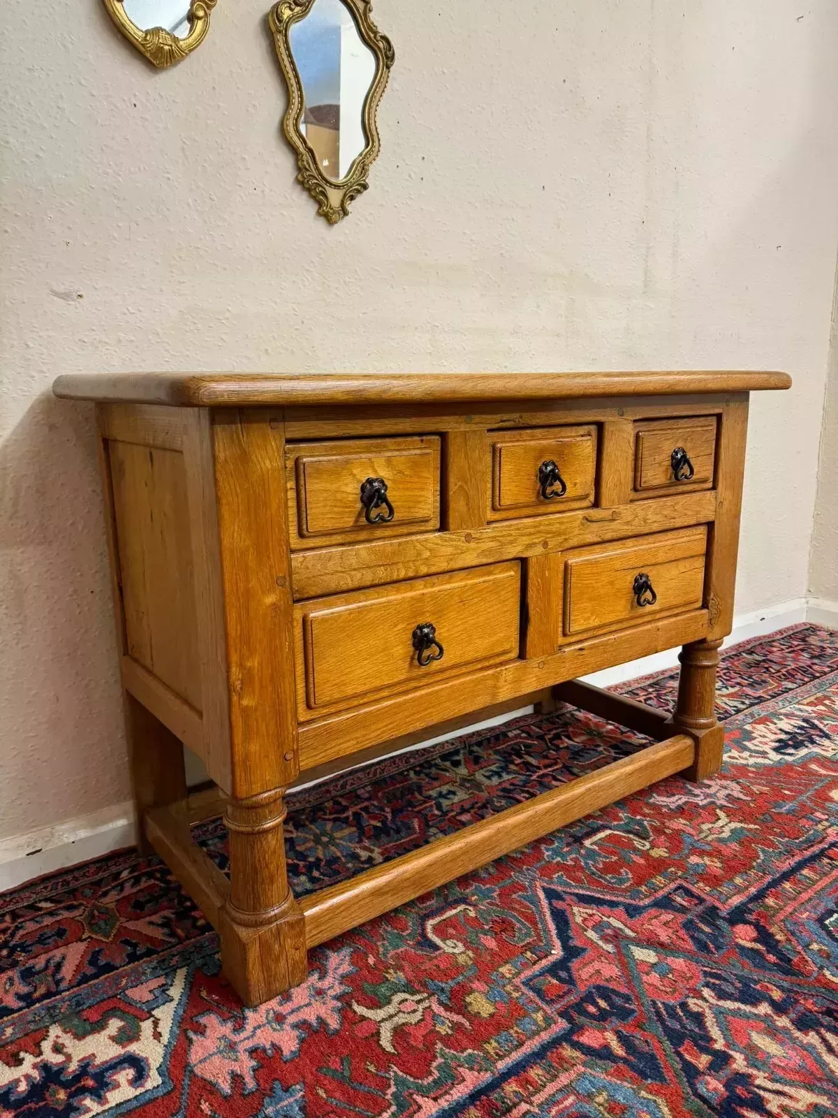 Fantastic Quality French Country Oak Low Chest/Dresser Circa 1920 photo Furniture