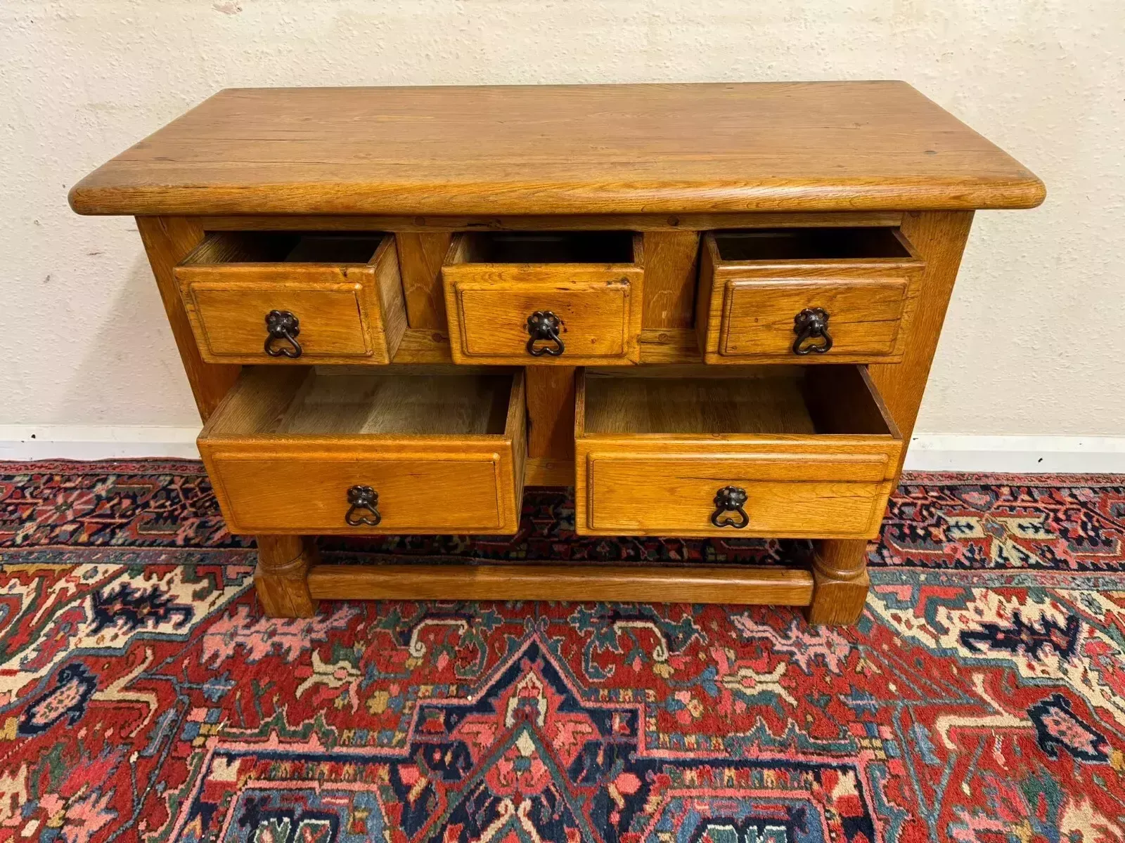 photo furniture Fantastic Quality French Country Oak Low Chest/Dresser Circa 1920