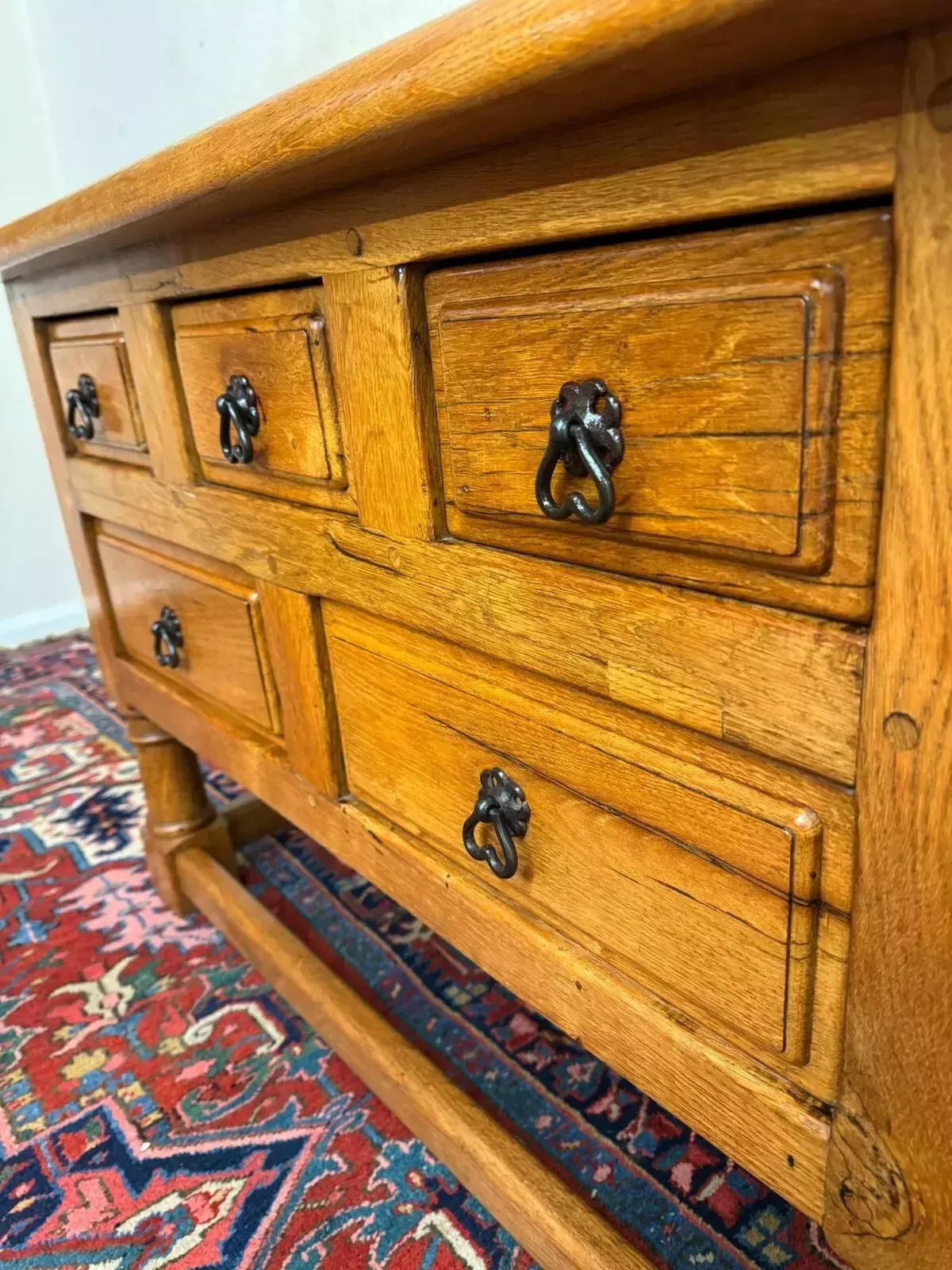photo vinterior Fantastic Quality French Country Oak Low Chest/Dresser Circa 1920
