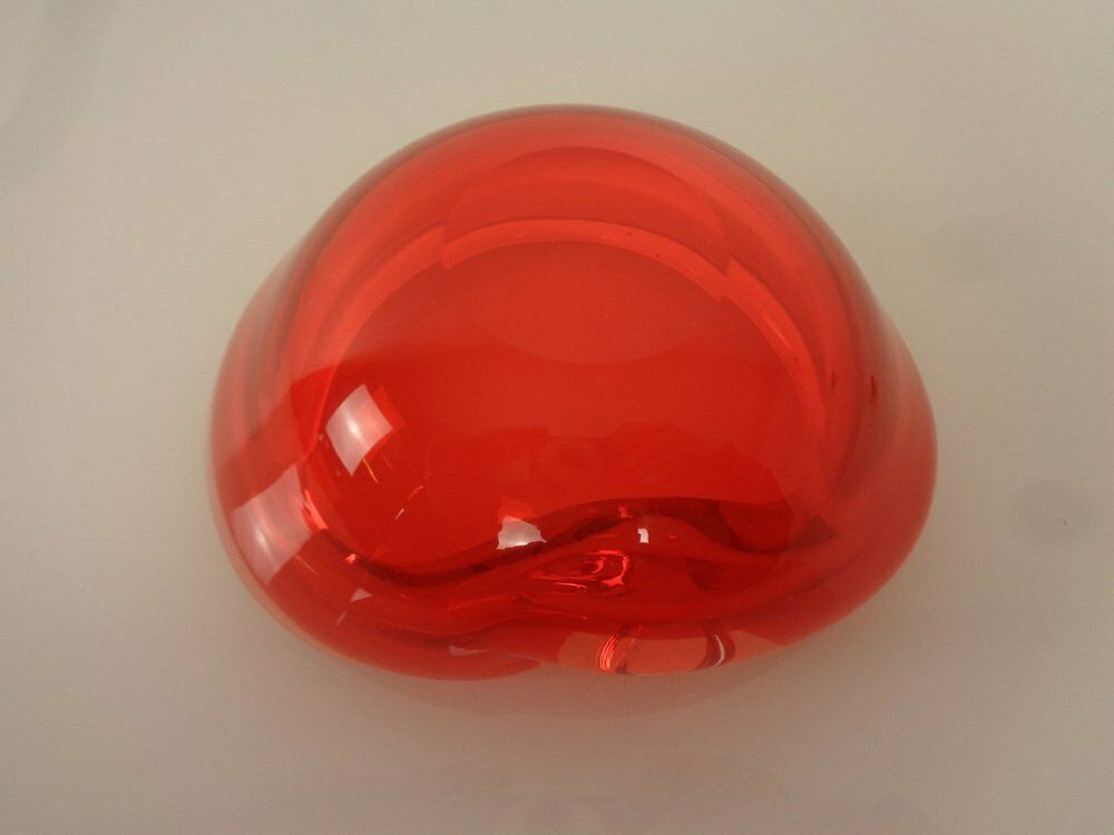 photo vinterior Vintage Italian Red Murano Glass Ashtray, 1960s
