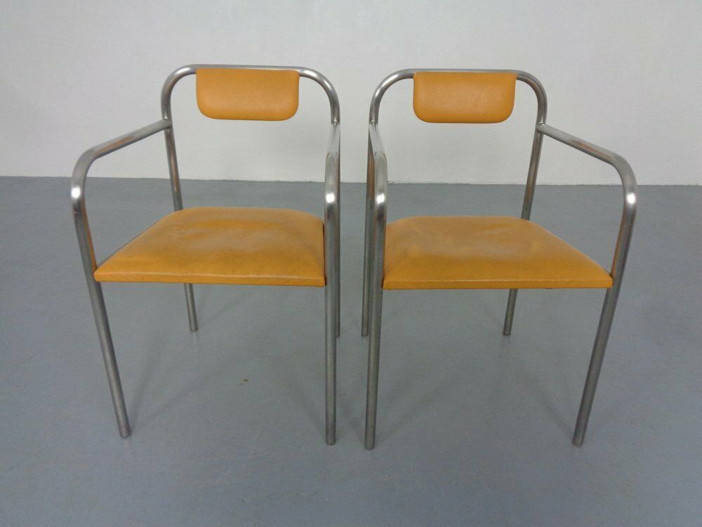 Minimalist Tubular Steel Armchairs By Thomas Wendtland, 1970s, Set Of 2 photo vintage