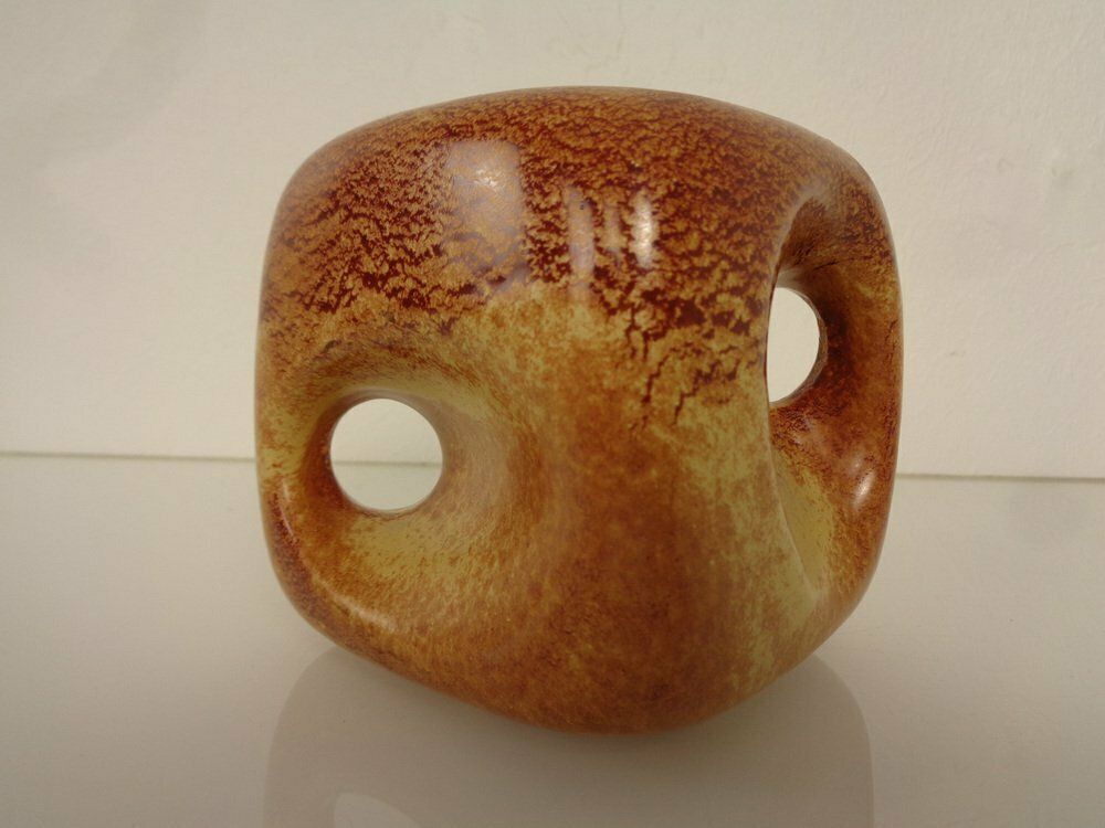 Italian Ceramic Cube Vase By Roberto Rigon For Bertoncello, 1960s