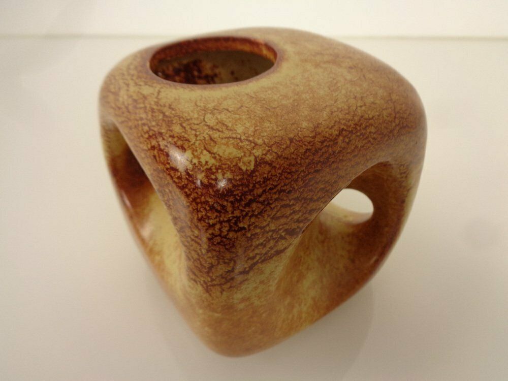 Italian Ceramic Cube Vase By Roberto Rigon For Bertoncello, 1960s photo Home Decor