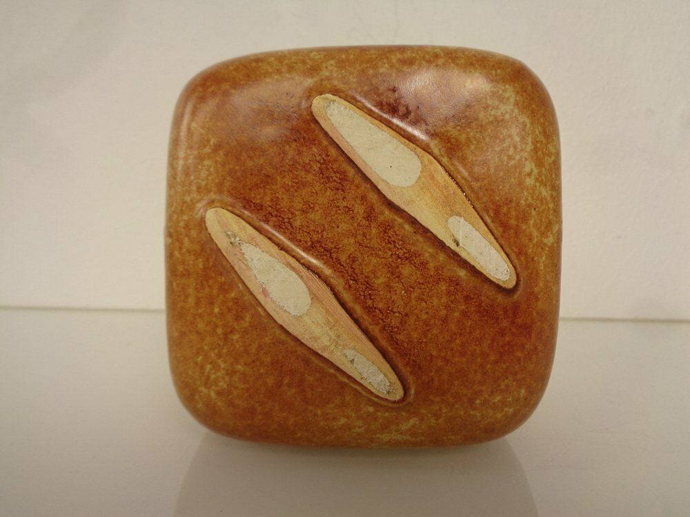 Home Decor Italian Ceramic Cube Vase By Roberto Rigon For Bertoncello, 1960s photo
