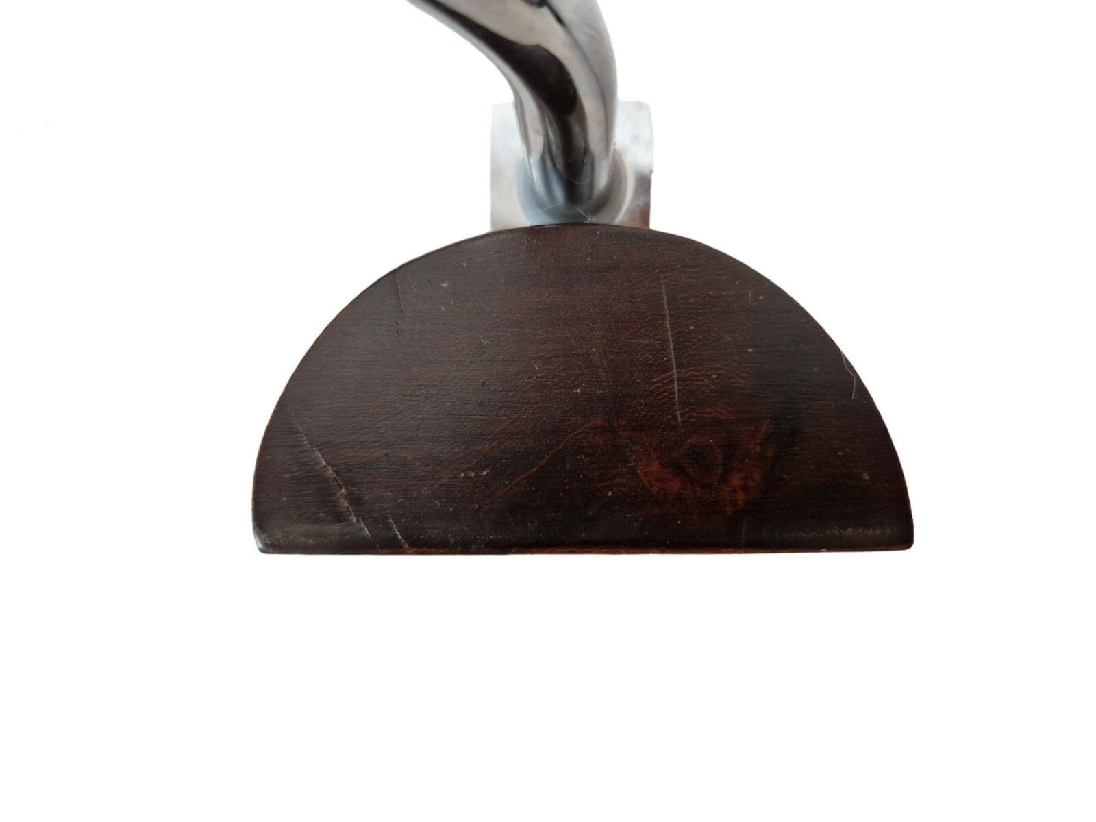 photo furniture 1970s Chrome And Wood Towel Ring, Minimalist Bathroom Wall Decor