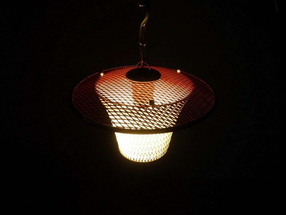 Mid Century Hanging Lamp Made Of Metal And Brass, 1950s photo vinterior