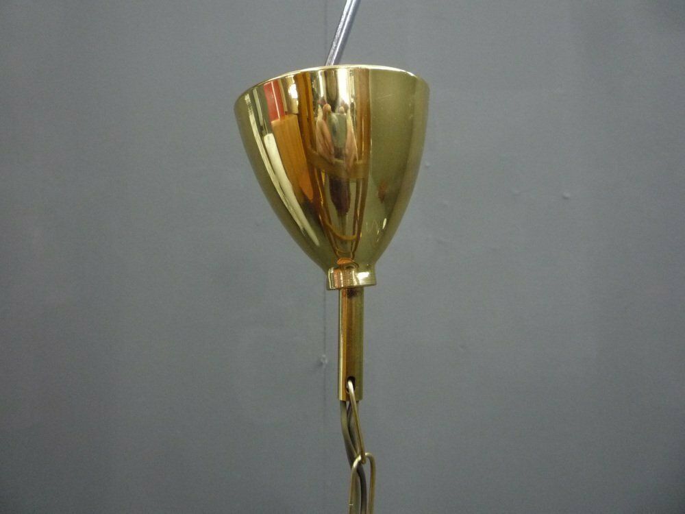 Mid Century Hanging Lamp Made Of Metal And Brass, 1950s photo vintage