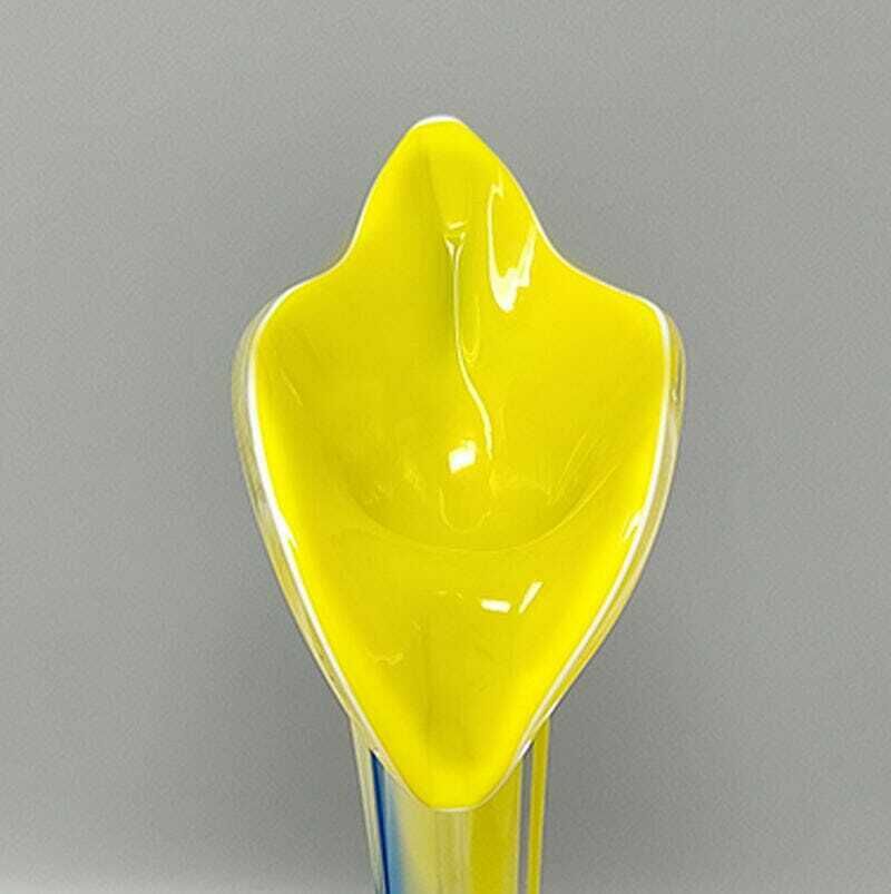photo for sale 1960s Astonishing Jack In The Pulpit "Calla Lily" Vase In Murano Glass.