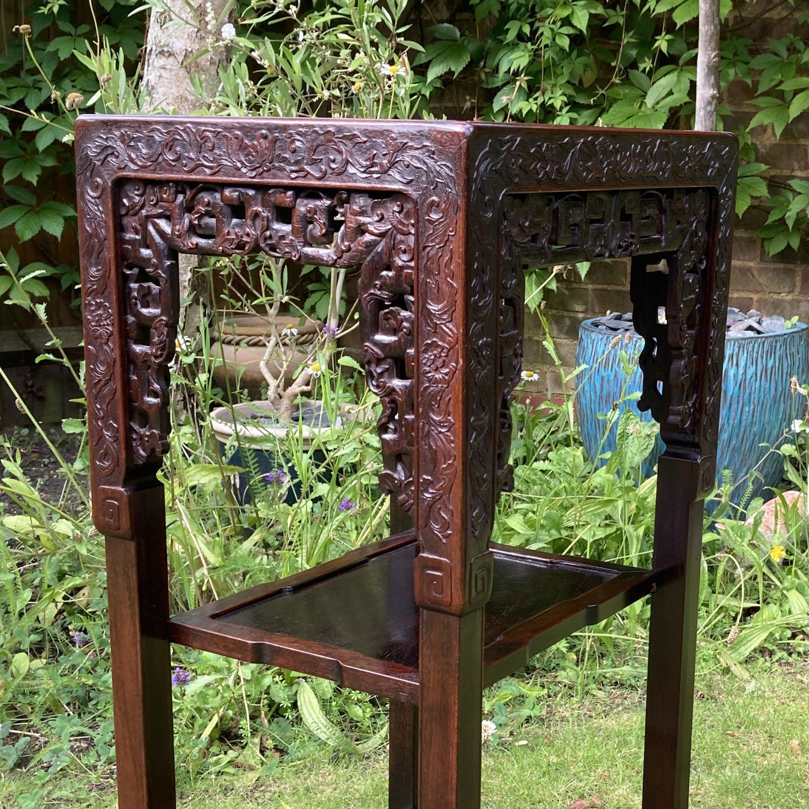 Late 19th Century Chinese 2 Tier Hongmu Pedestal Or Urn Stand, Qing Dynasty, Circa 1880 photo furniture