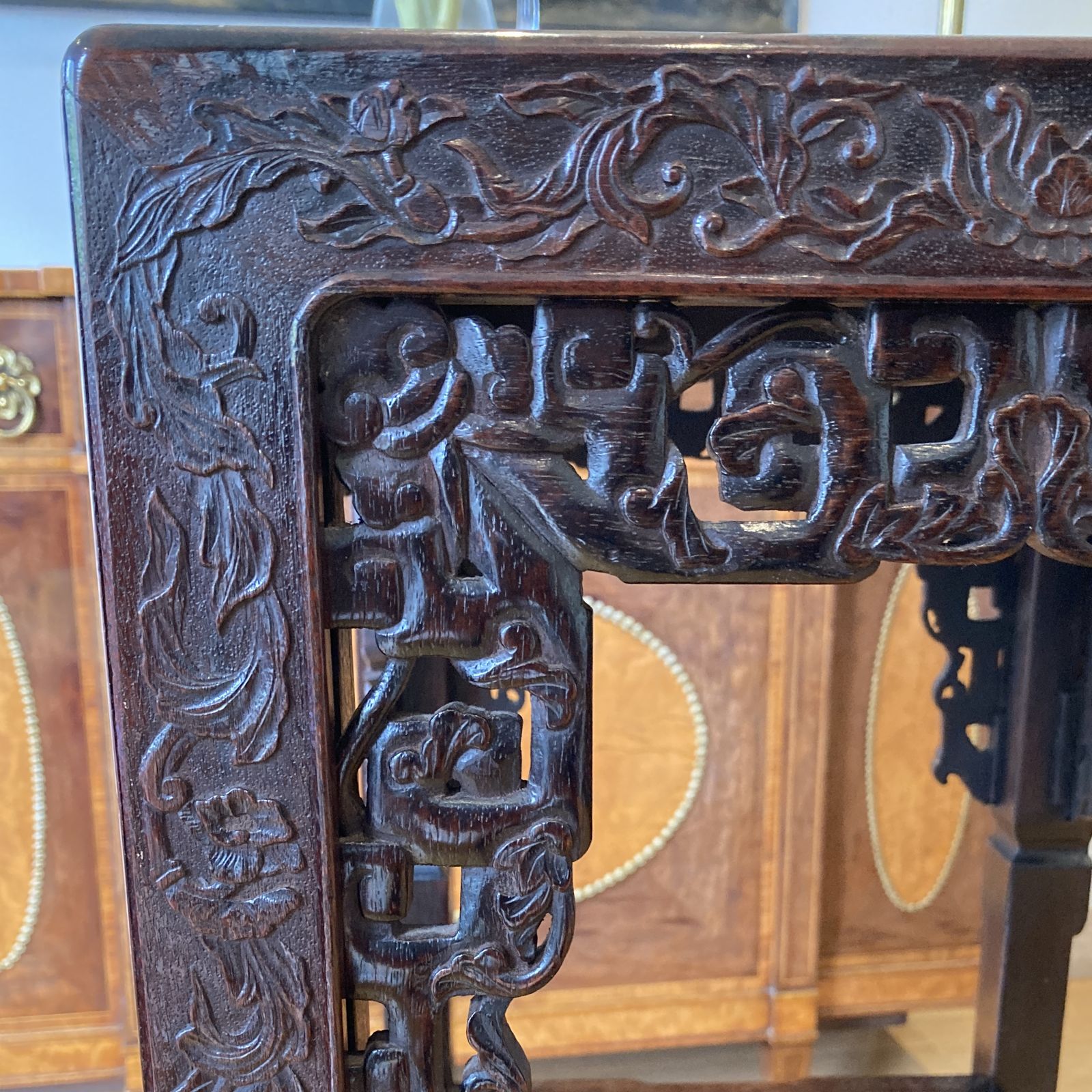 Late 19th Century Chinese 2 Tier Hongmu Pedestal Or Urn Stand, Qing Dynasty, Circa 1880 photo for sale