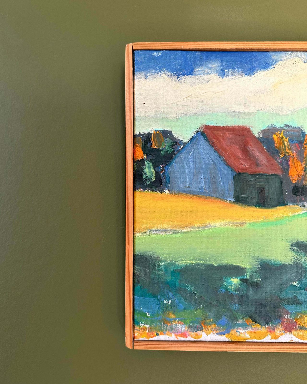 "ödegård" By Maurice Moberg, Small Oil Painting On Canvas photo Art