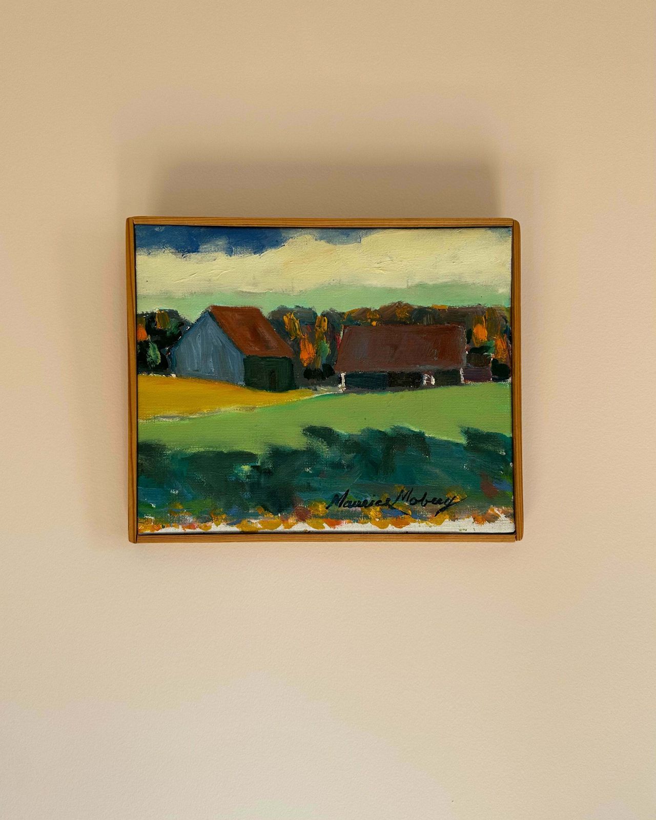 "ödegård" By Maurice Moberg, Small Oil Painting On Canvas photo 282.0