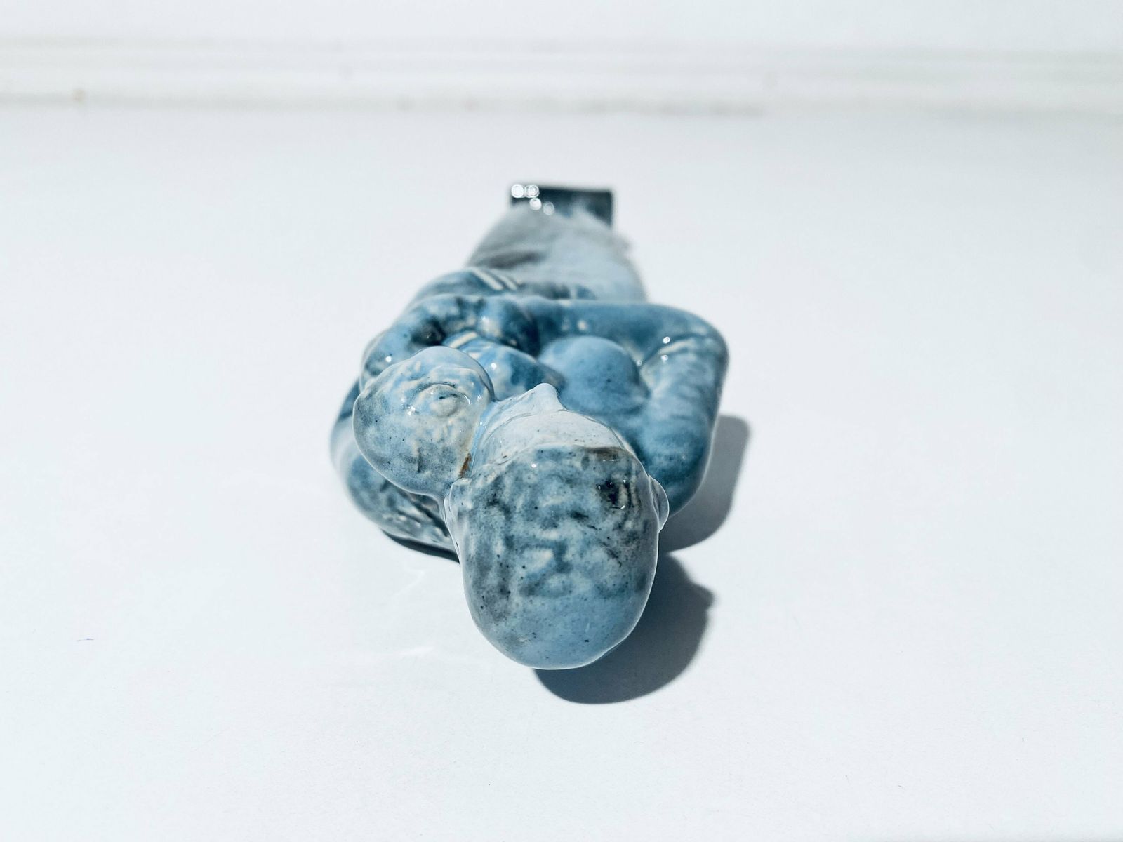 Rare Art Deco Blue Bunzlauer Mother Mary Wesenberg Ludwigsburg Ceramic Wall Hanging / 1920s Religious Art Decor photo vintage