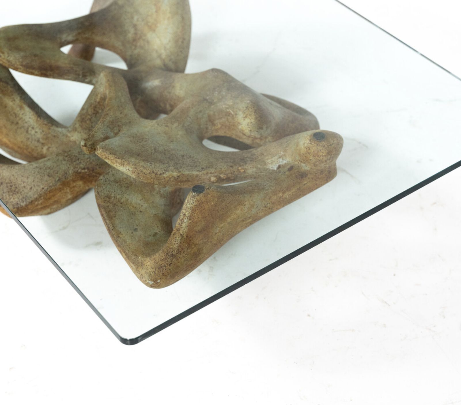 Mid Century Modern Coffee Table By Claudio Trevi, Glass And Concrete, 1970s photo 5470.0