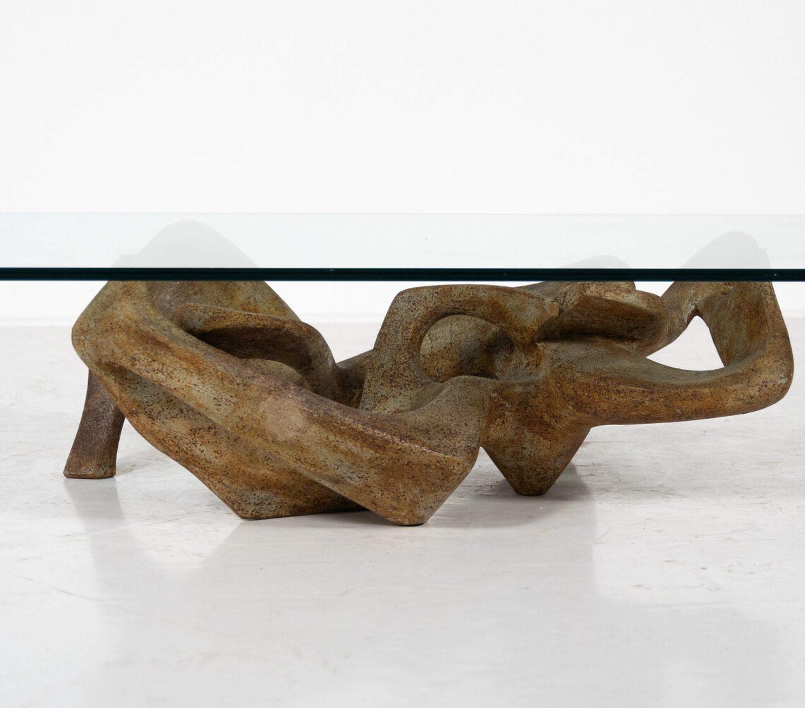5470.0 Mid Century Modern Coffee Table By Claudio Trevi, Glass And Concrete, 1970s photo