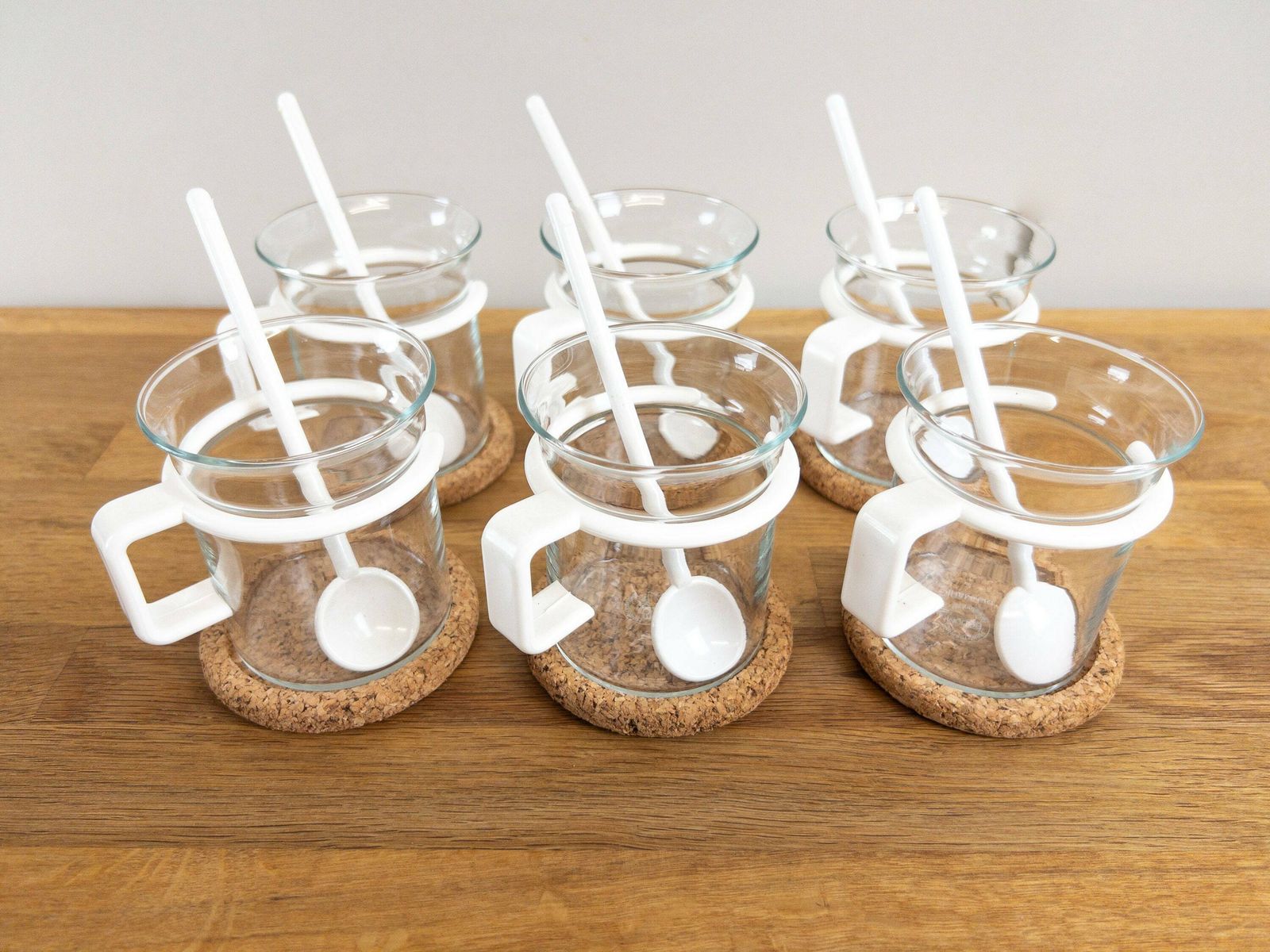Vintage Bodum Coffee Press Picard With Coasters, Tea Cups And Spoons In White   Complete French Press Set With 6 Cups   Made In Denmark photo buy