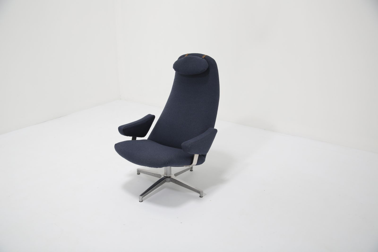 Beklede Draaibare Lounge Fauteuil "Contourette Roto" Van Alf Svensson Voor Dux, Zweden, Jaren 1960. photo vinterior