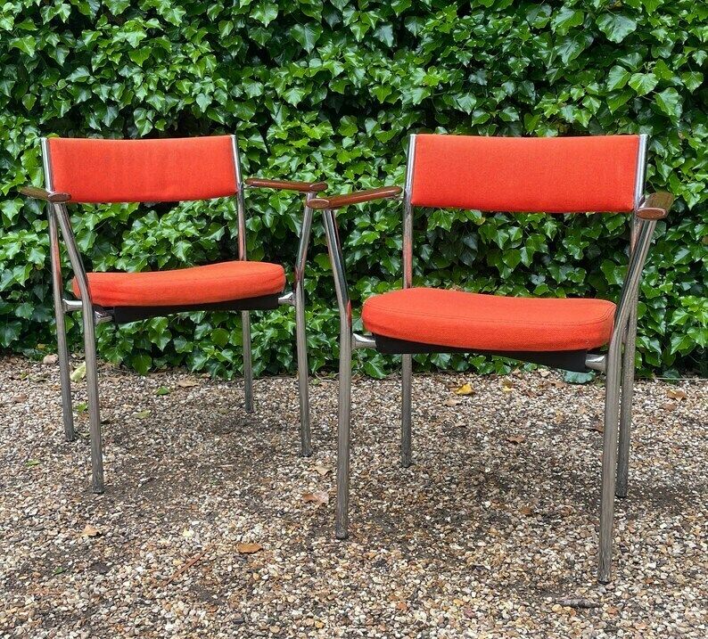 Vintage Mid Century Antocks Lairn Armchairs X 2 photo for sale