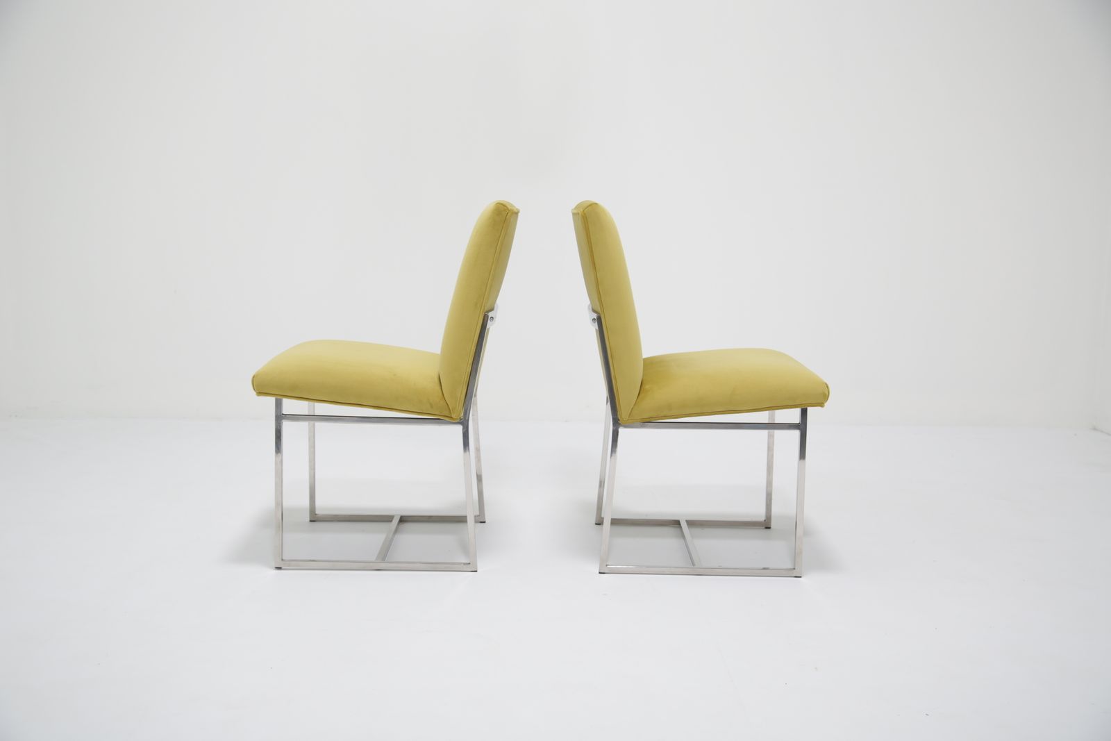 photo vintage Set Of 6 Upholstered Dining Chairs, Attributed To Milo Baughman, USA, 1970s.