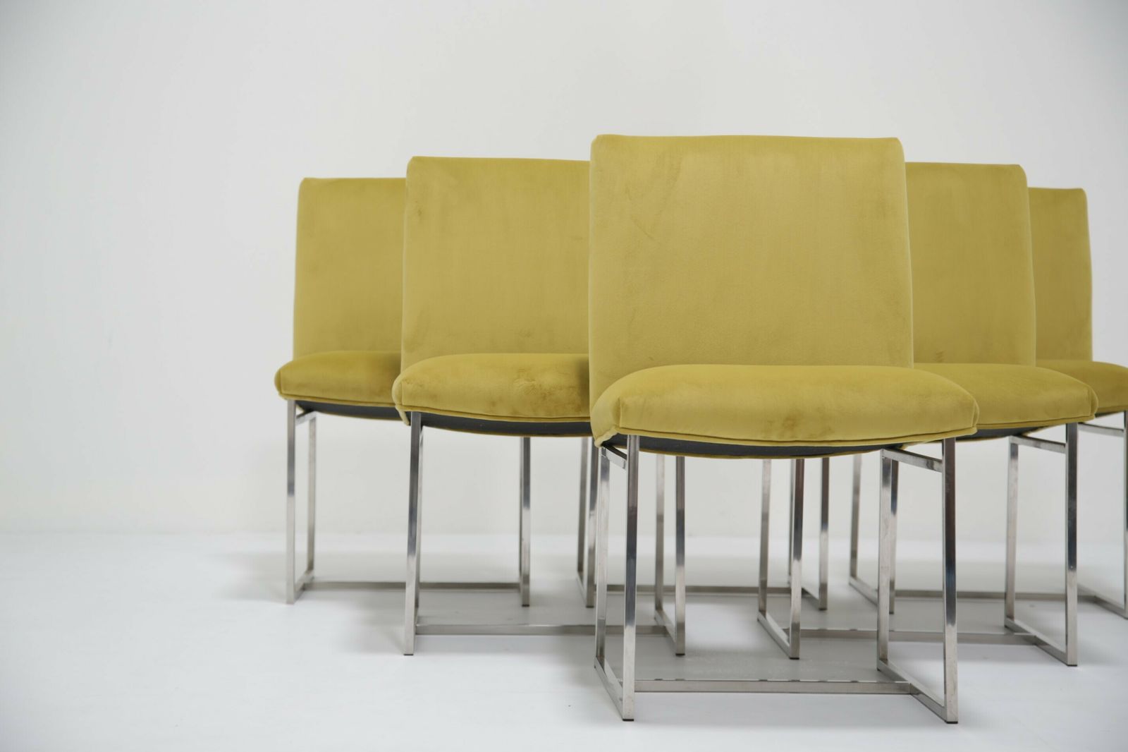Set Of 6 Upholstered Dining Chairs, Attributed To Milo Baughman, USA, 1970s. photo furniture