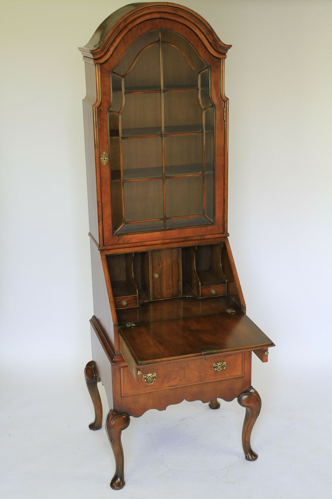 Walnut Queen Anne Revival Bureau Bookcase photo 1250.0