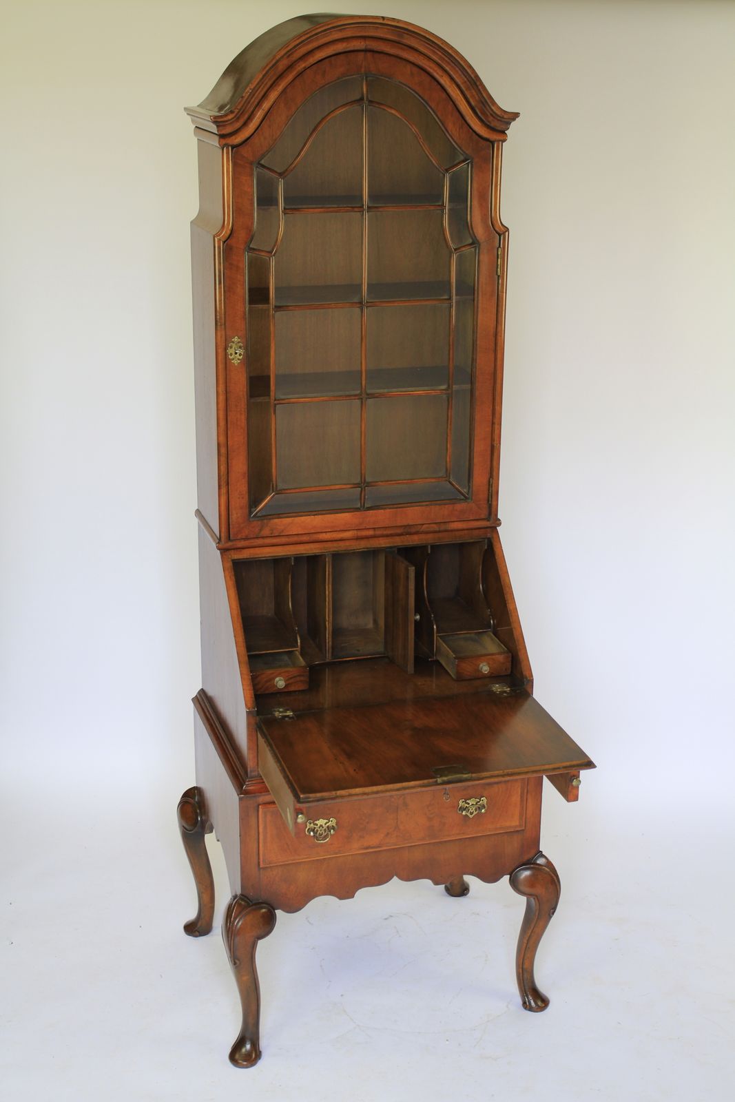 Walnut Queen Anne Revival Bureau Bookcase photo vinterior