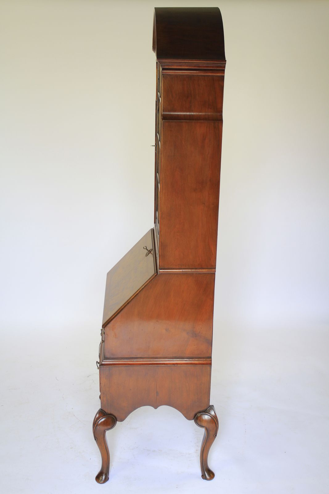 Walnut Queen Anne Revival Bureau Bookcase photo vintage