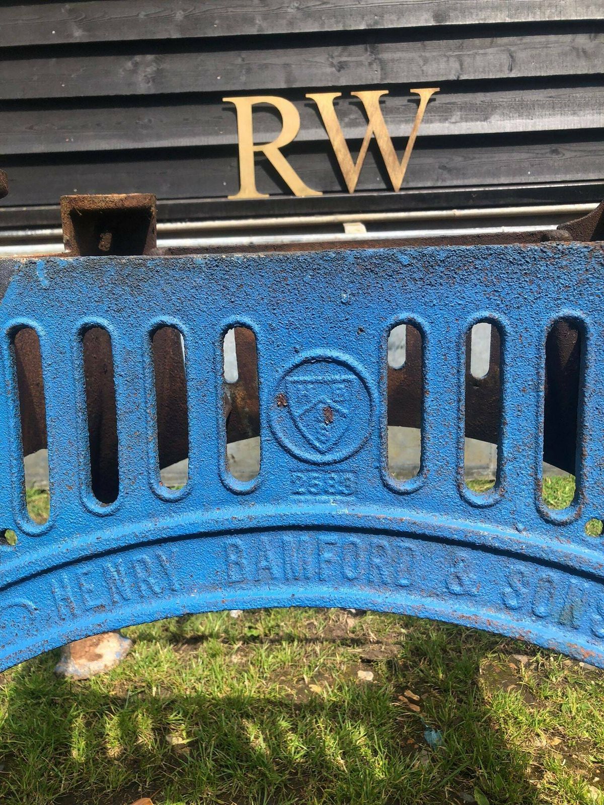 Cast Iron Industrial Henry Bamford And Sons Table Base Reclaimed Original. photo for sale