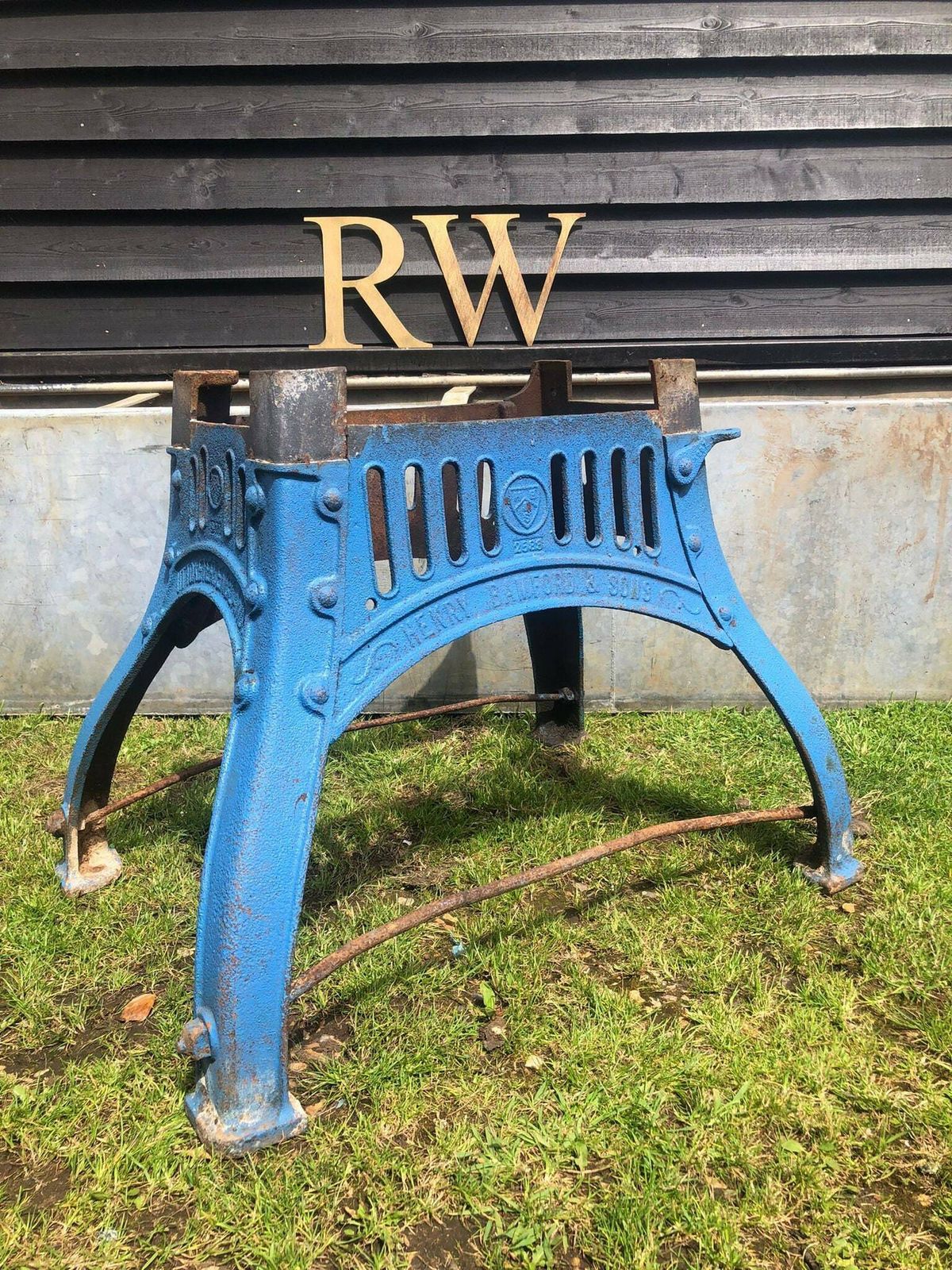 Cast Iron Industrial Henry Bamford And Sons Table Base Reclaimed Original. photo buy
