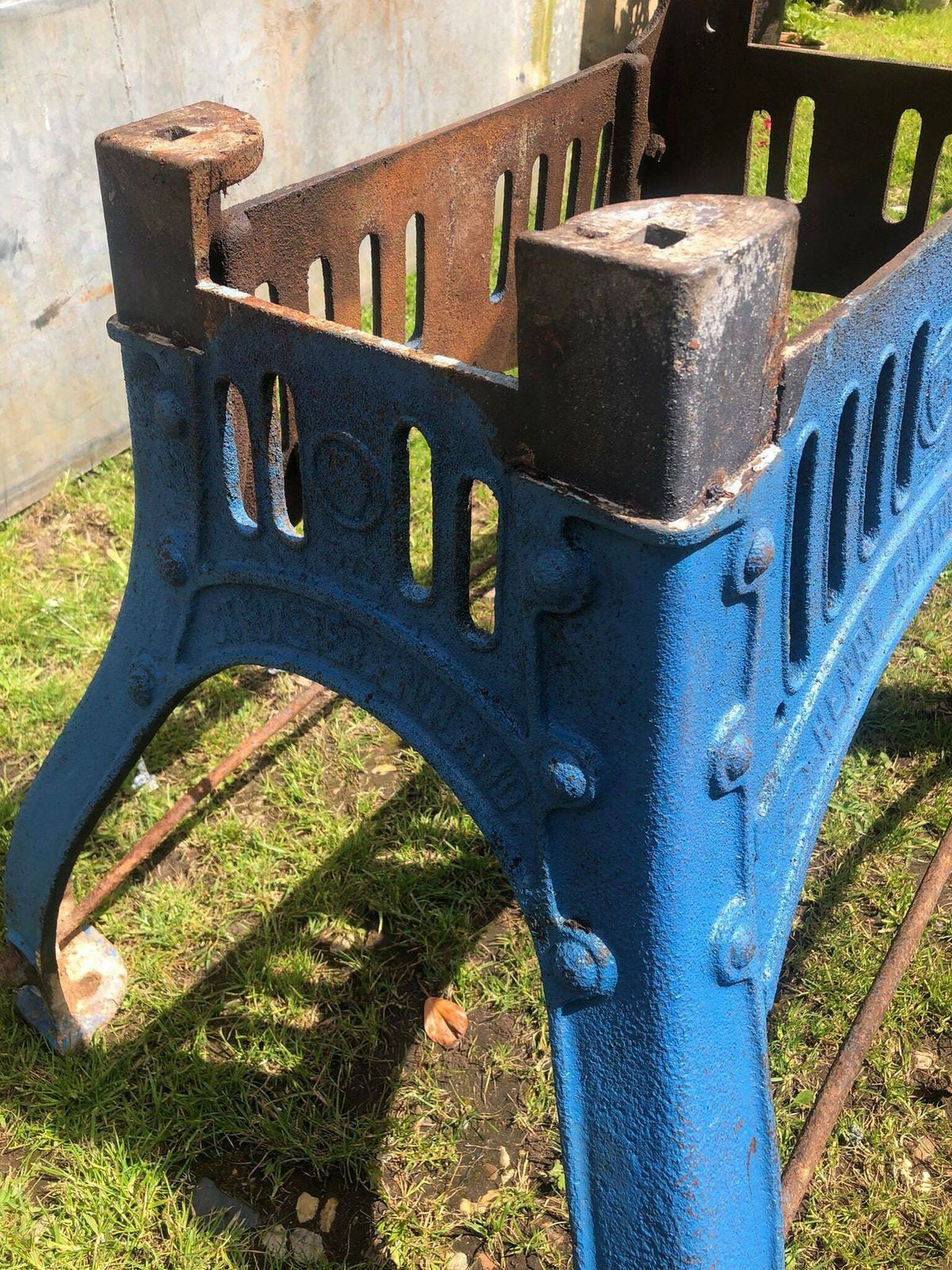 Cast Iron Industrial Henry Bamford And Sons Table Base Reclaimed Original. photo vintage