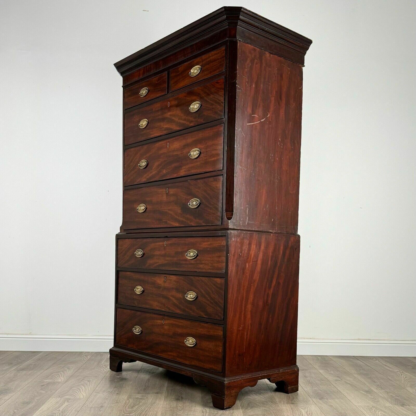Antique 18th Century Chest On Chest In Mahogany photo furniture