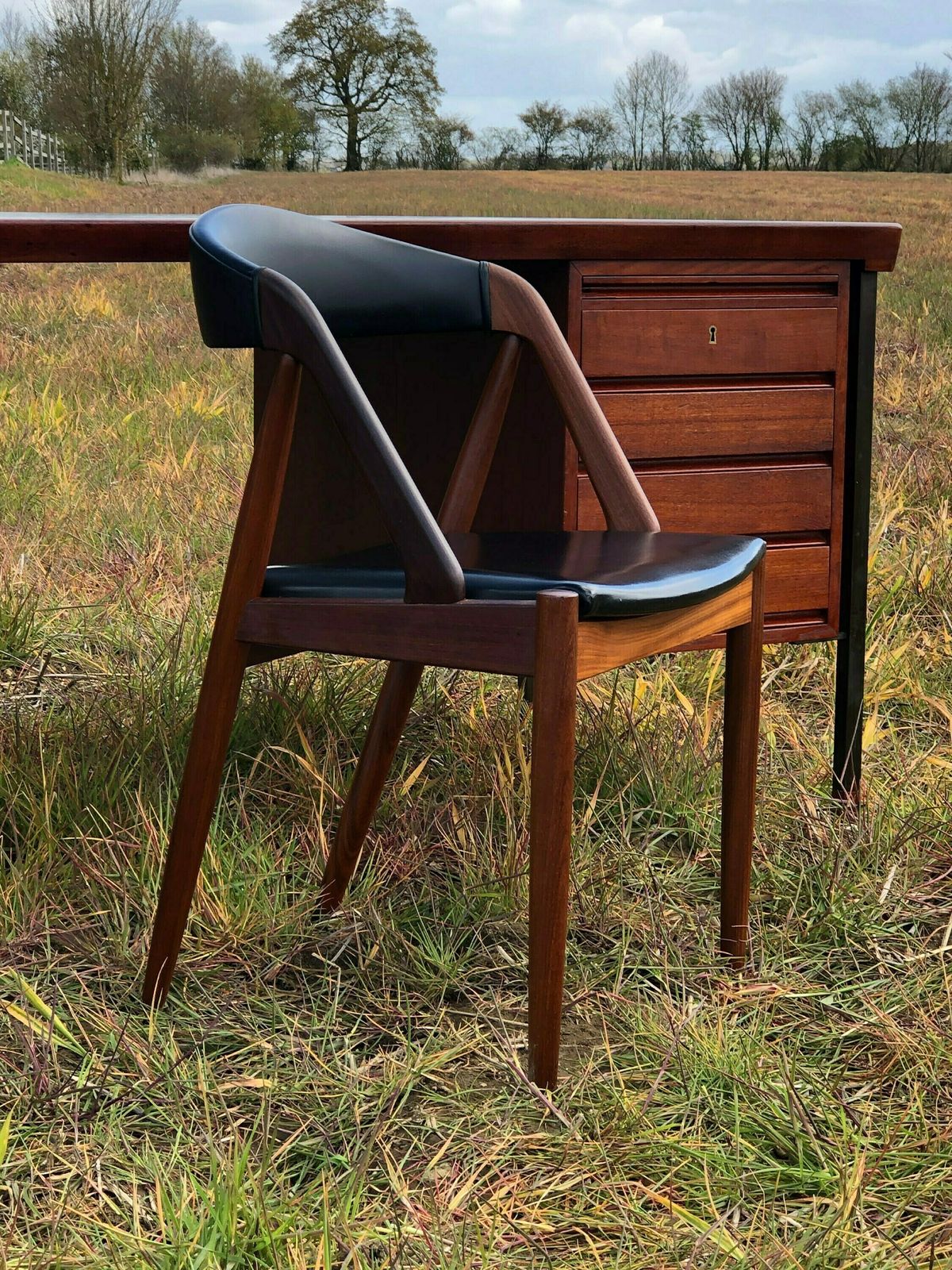 Mid Century Modern Danish Teak Partners Desk By Peter Hvidt & Orla Mølgaard Nielsen For Søborg, Denmark, 1950s photo Furniture