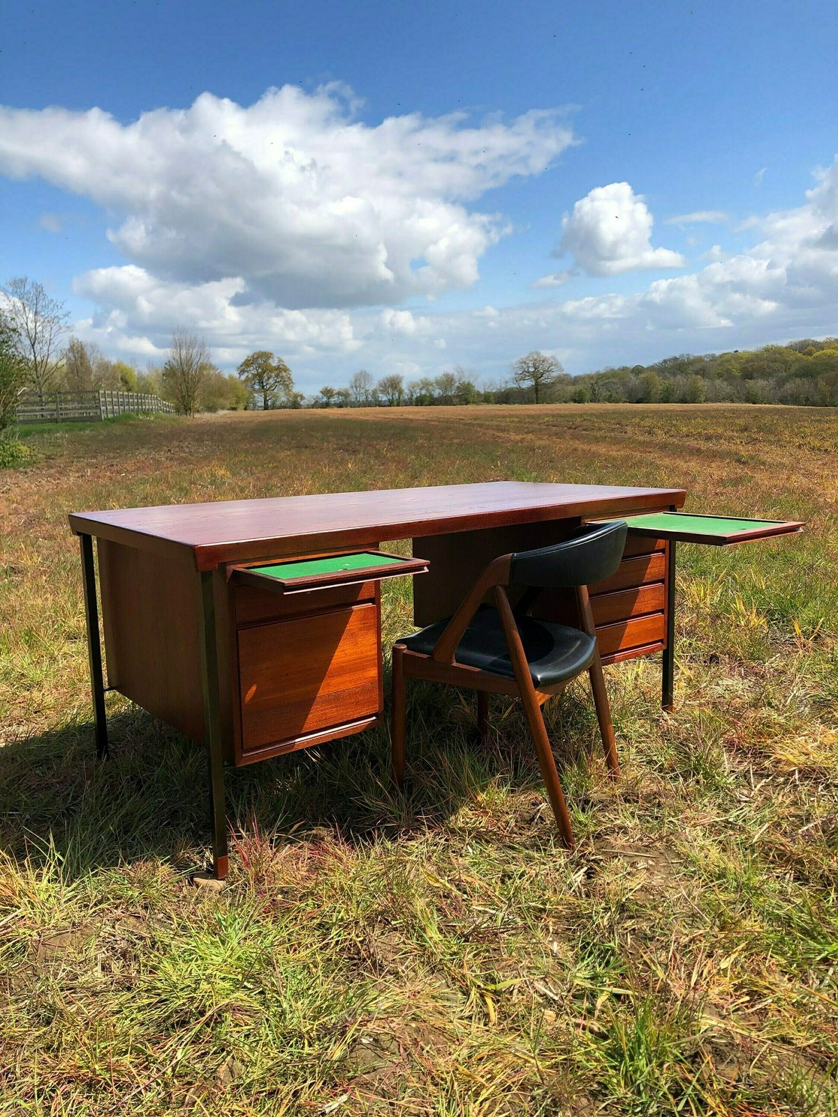 Mid Century Modern Danish Teak Partners Desk By Peter Hvidt & Orla Mølgaard Nielsen For Søborg, Denmark, 1950s photo buy