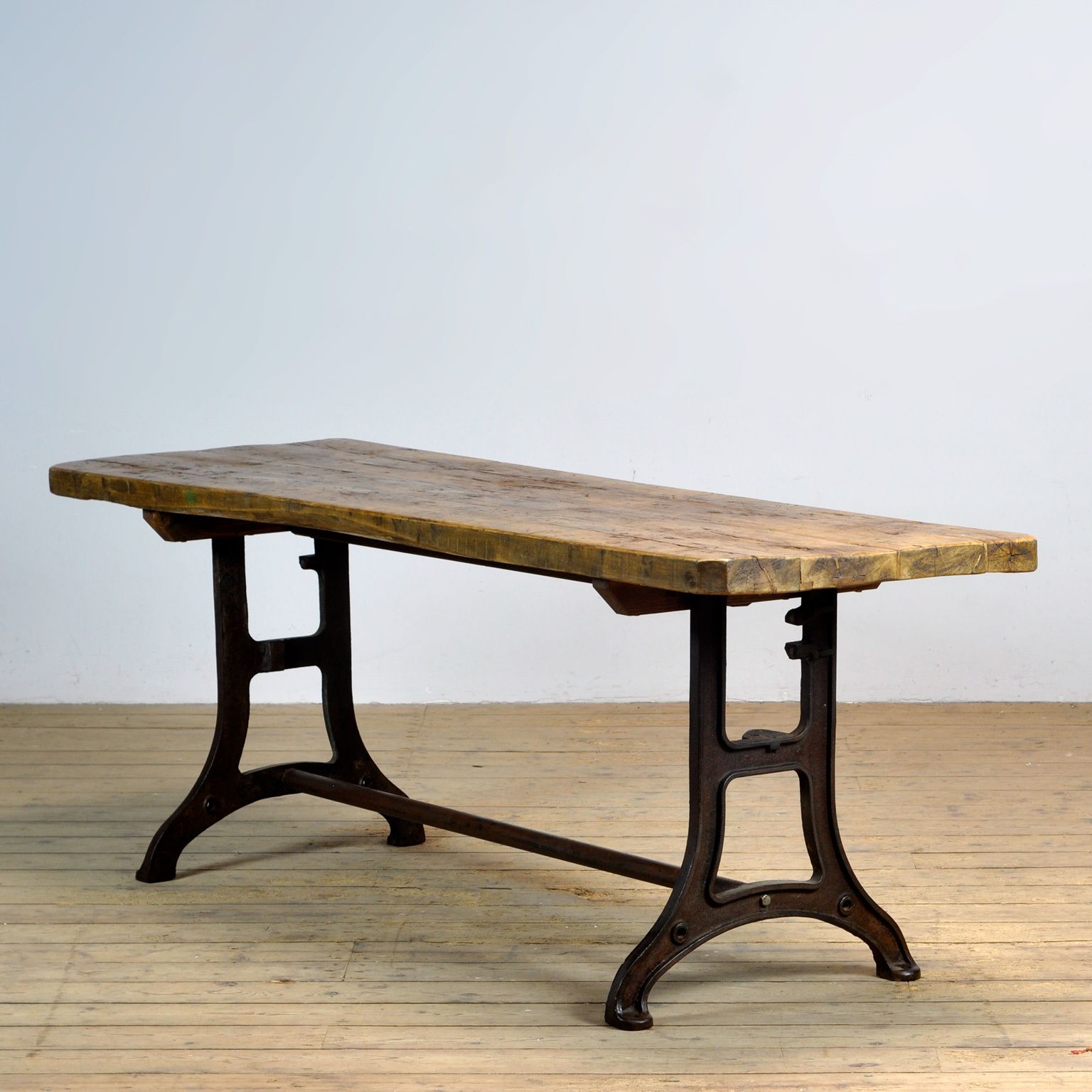 Industrial Table With An Old Pine Top photo Furniture