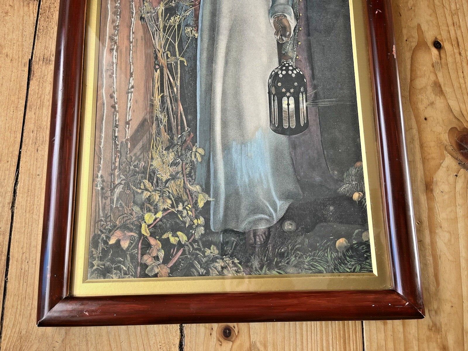 2 Framed Antique Pre Raphaelite Jesus Religious Ecclesiasrical Prints Light Of The World William Holman Hunt The Good Shepherd William Dobson photo buy