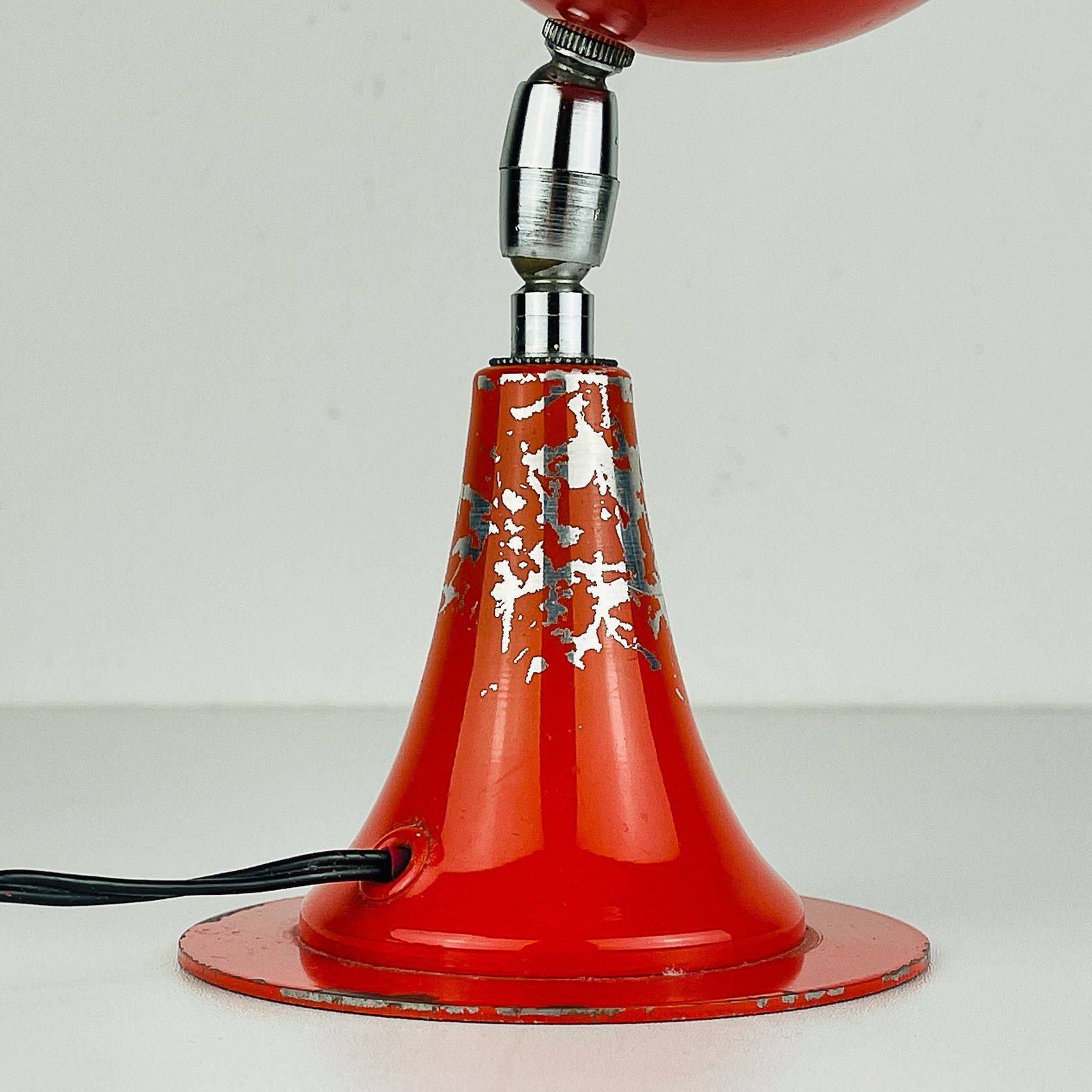 Lighting Vintage Red Metal Desk Lamp Eyeball Italy 1970s photo