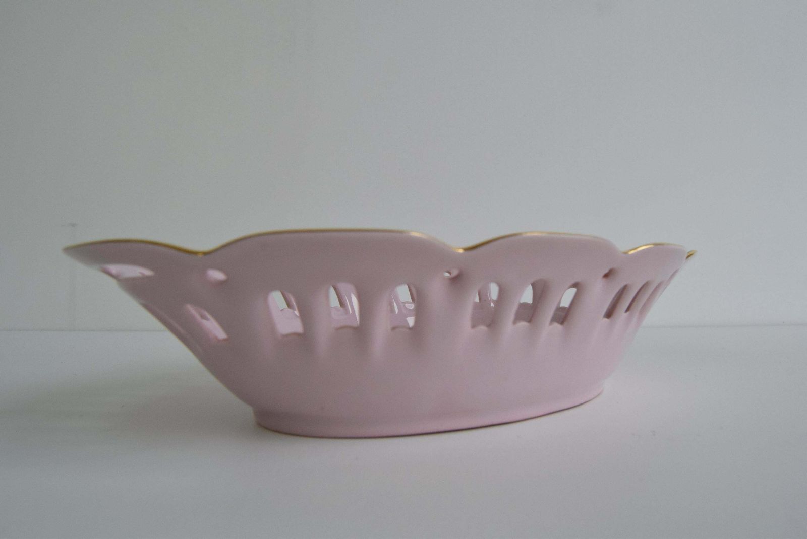 Vintage Pirken Hammer 1803 Bowl, Pink Porcelain Czechoslovakia, Circa 1980's. photo vintage