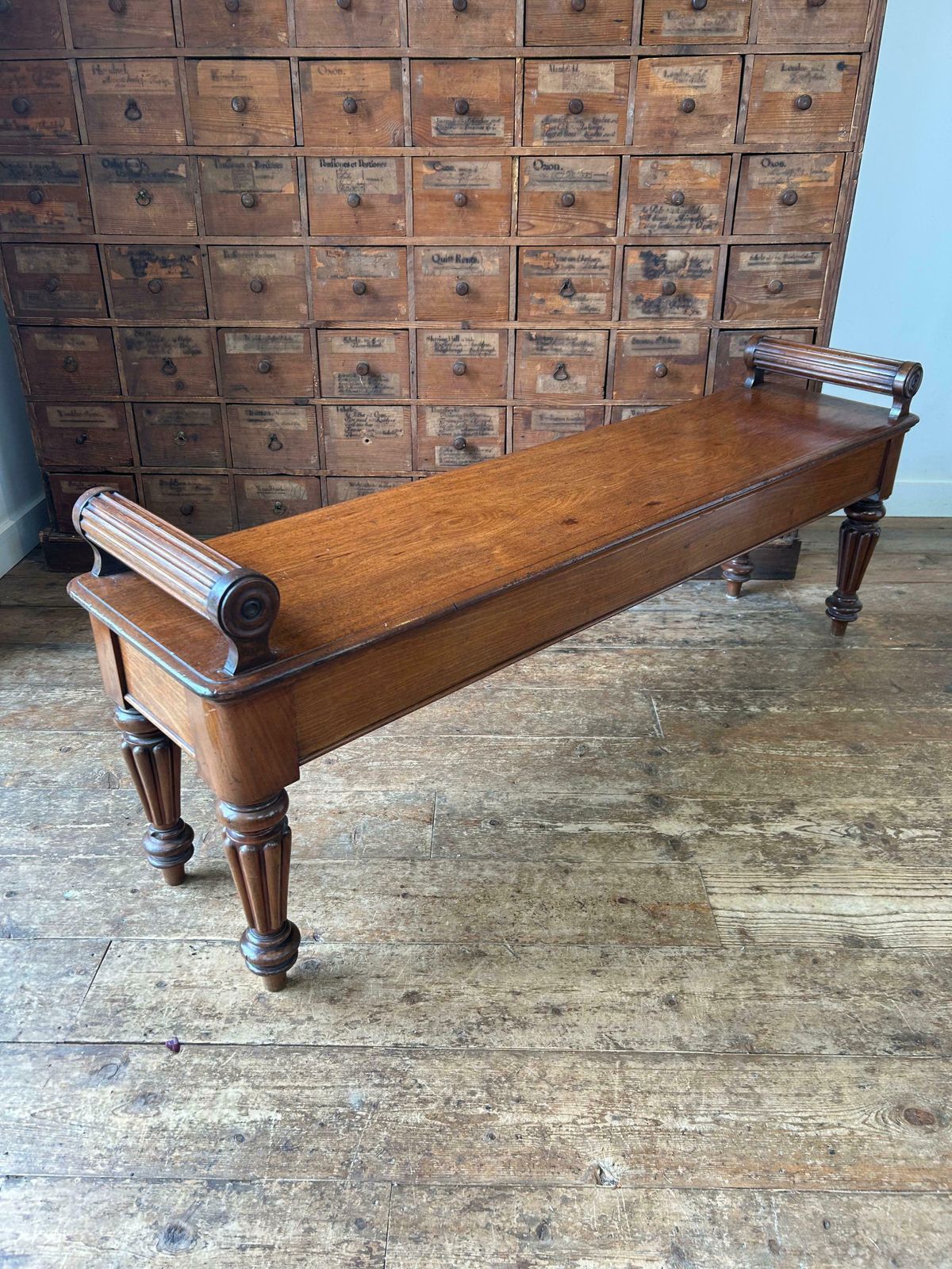 William Lv Mahogany Hall Bench In The Manner Of Gillows photo furniture