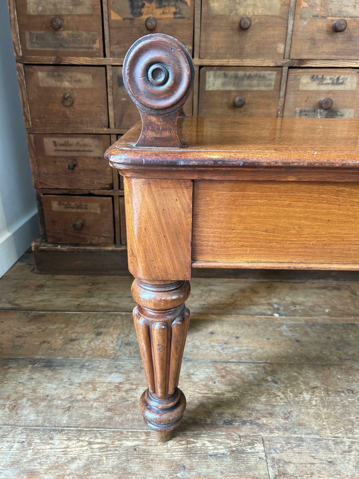William Lv Mahogany Hall Bench In The Manner Of Gillows photo vintage